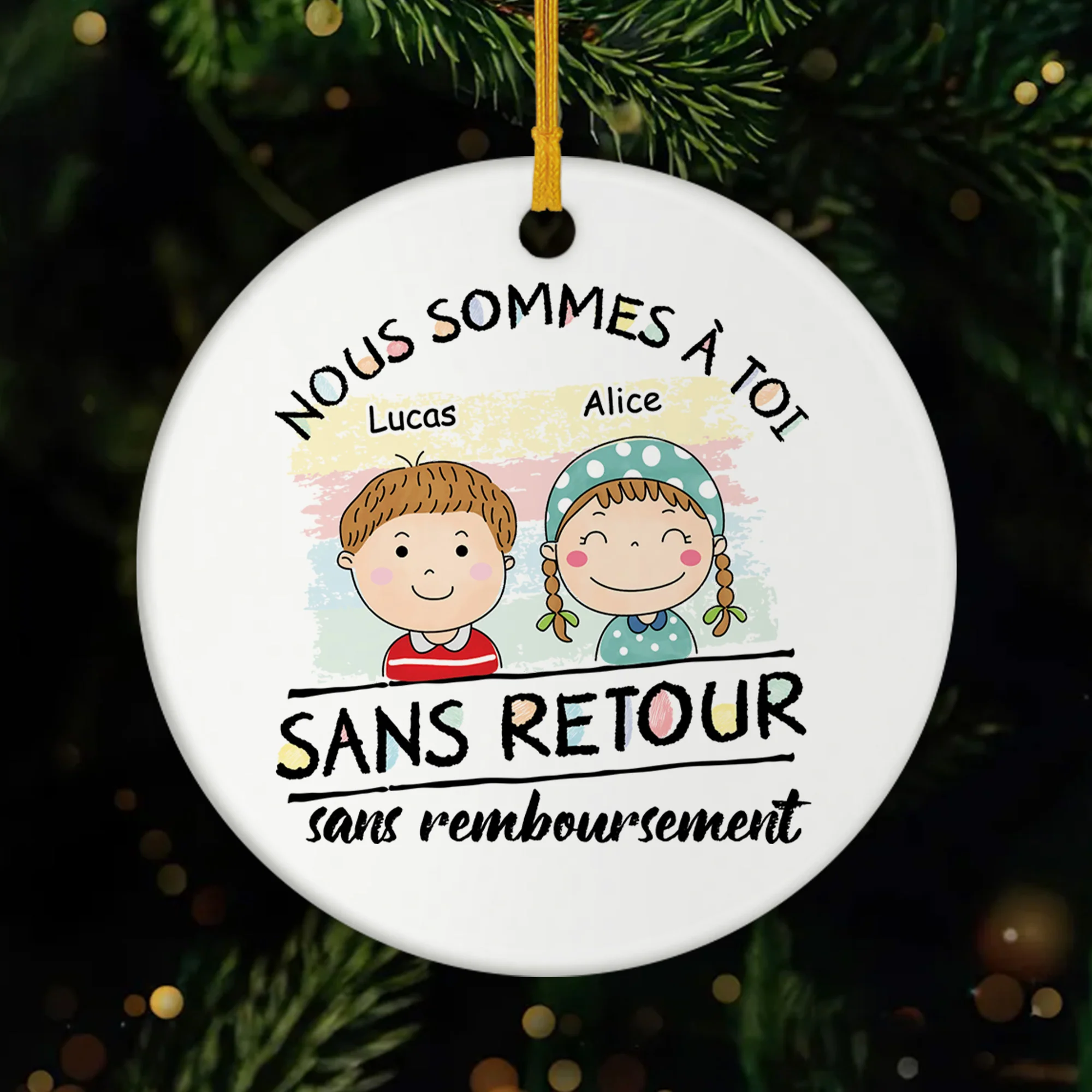 Ornement Céramique Personnalisé Pour Papa Maman - Nous Sommes À Toi