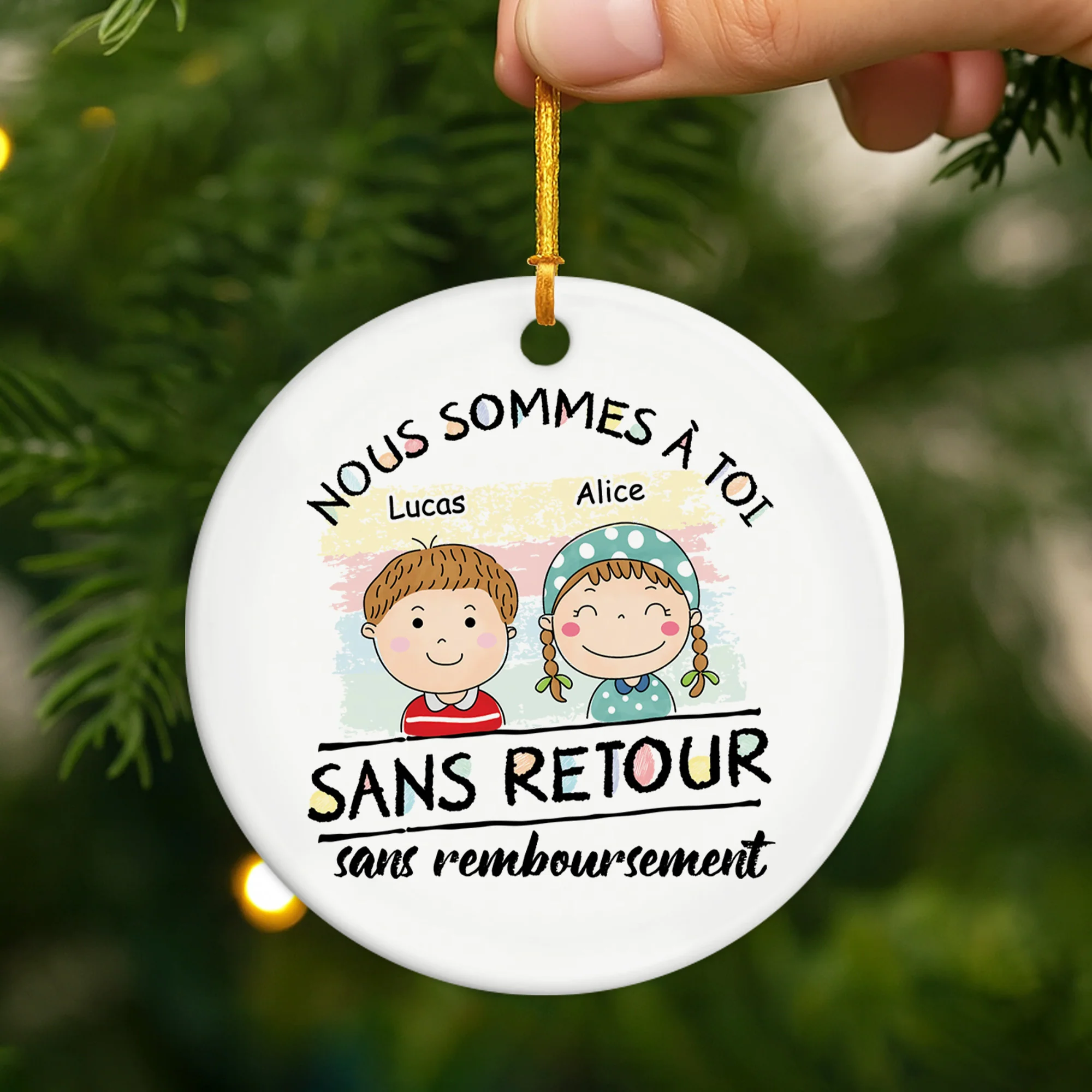 Ornement Céramique Personnalisé Pour Papa Maman - Nous Sommes À Toi - Image 2