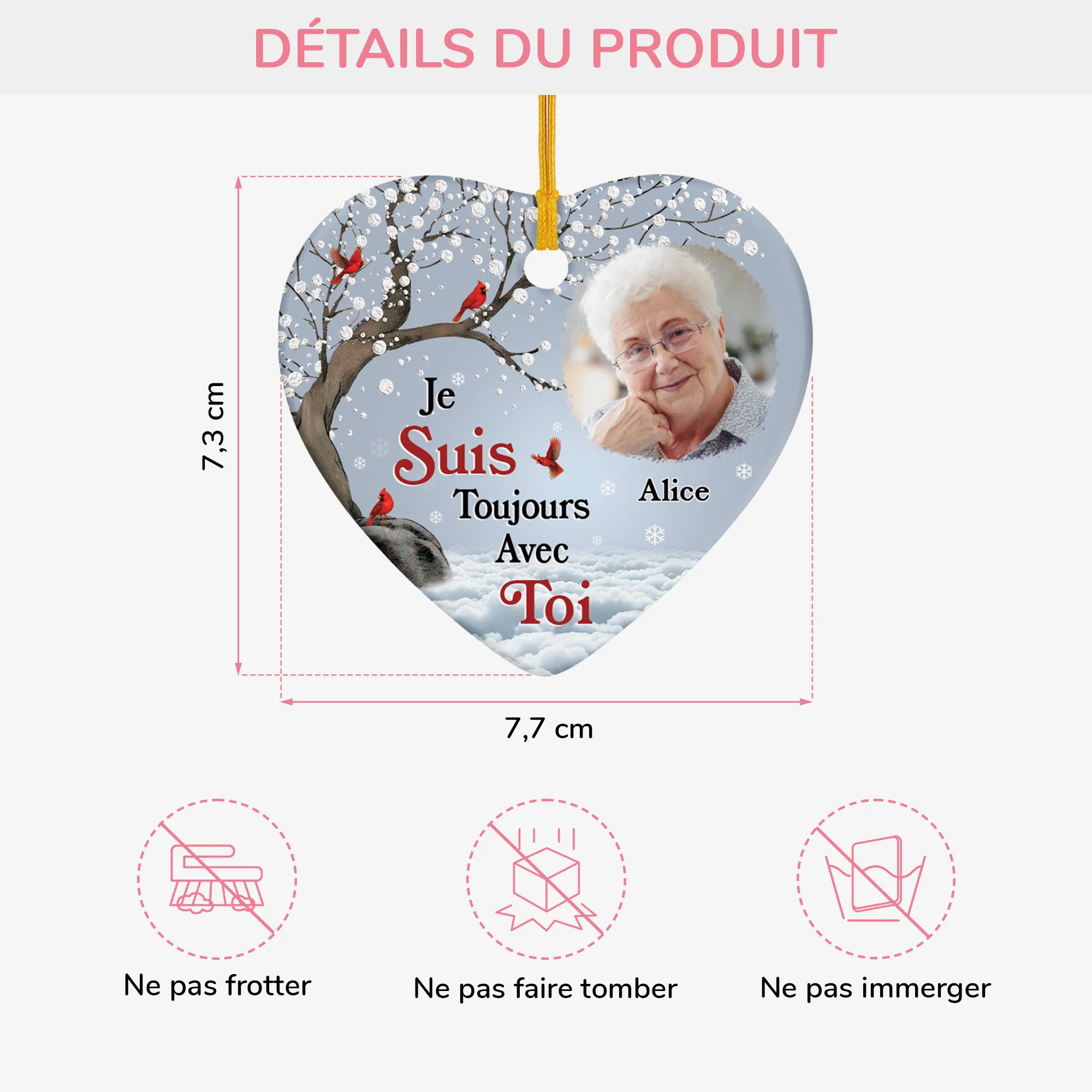 Ornement Céramique Photo Commémoratif Personnalisé - Je Suis Toujours Avec Toi - Image 3