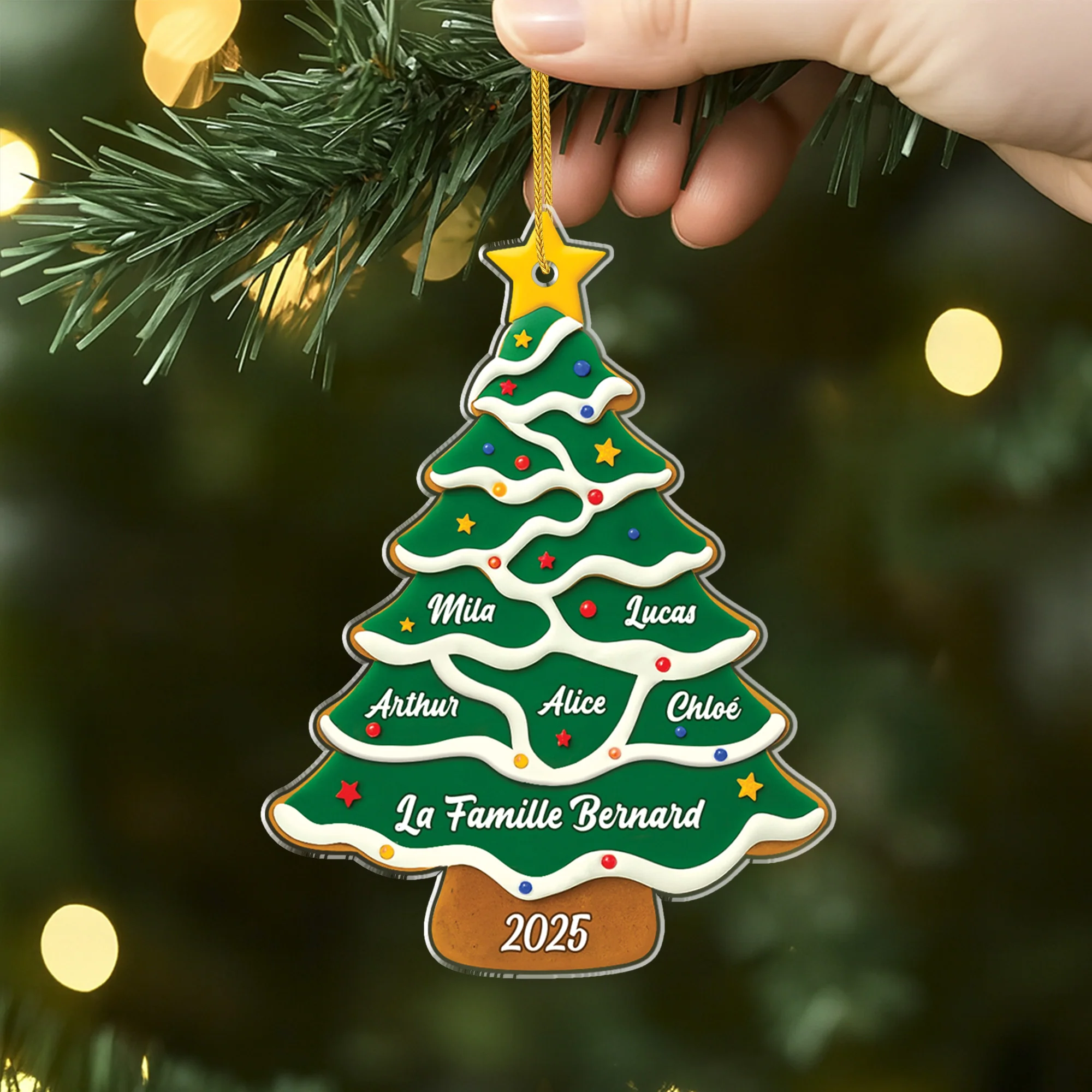 Ornement De Noël Acrylique Personnalisé - Sapin De Famille - Image 2