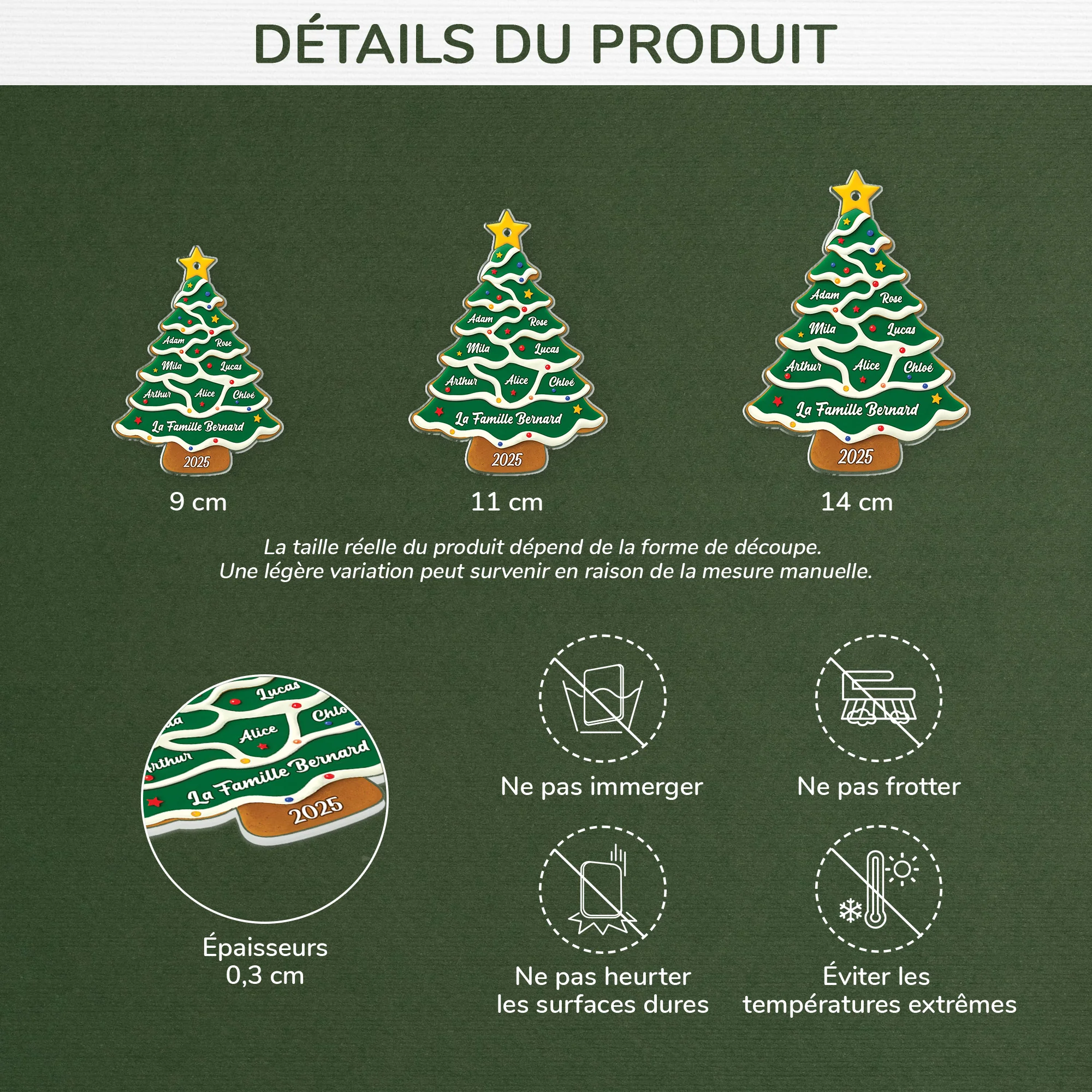 Ornement De Noël Acrylique Personnalisé - Sapin De Famille - Image 3