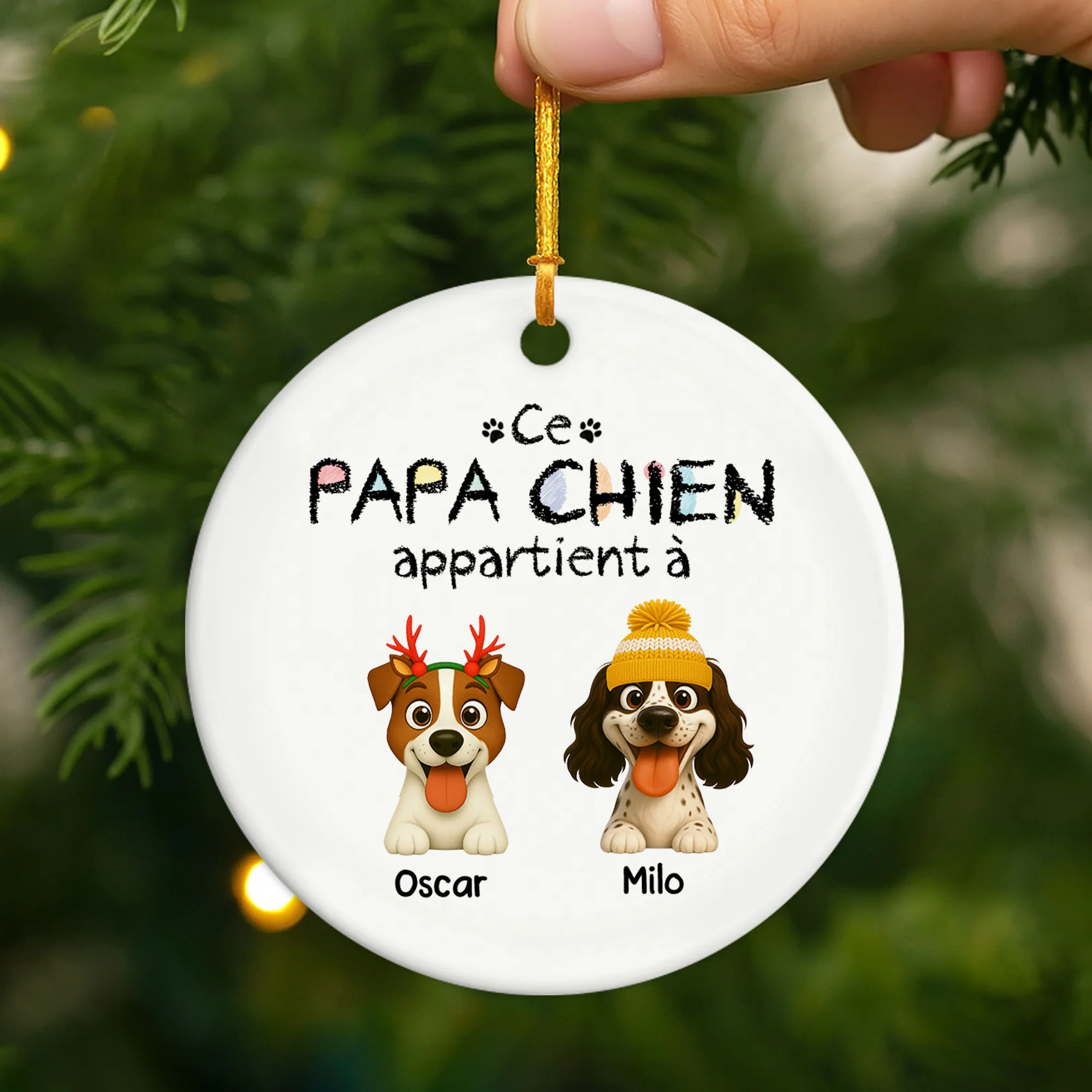 Ornement De Noël Céramique Personnalisé - Cette Maman Chien Appartient À - Image 2