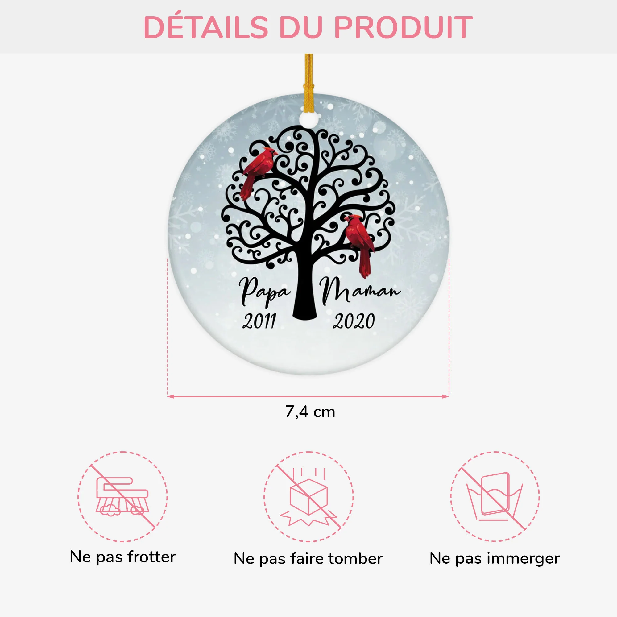 Ornement Ornement de Noël commémoratif Arbre Personnalisé - Image 3