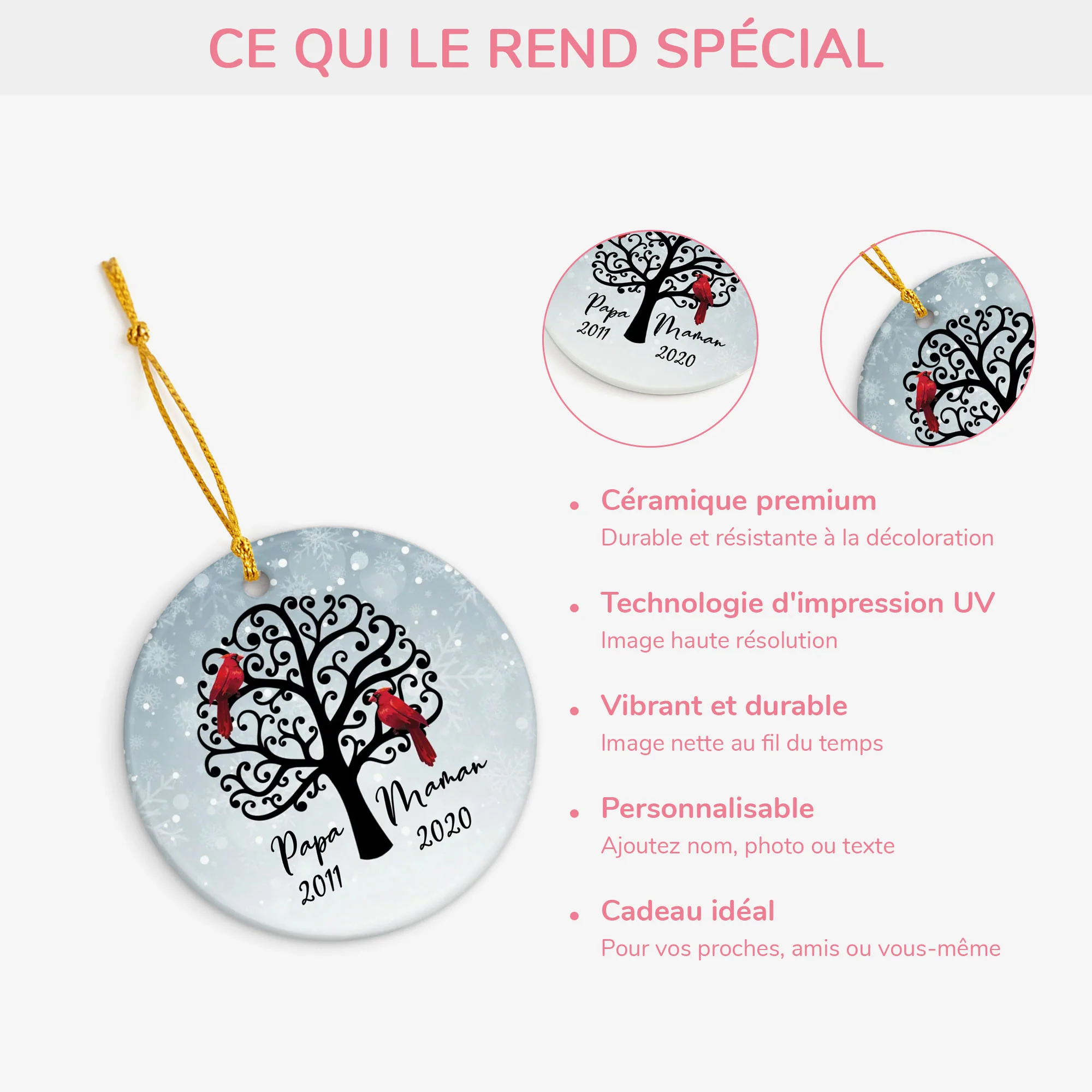 Ornement Ornement de Noël commémoratif Arbre Personnalisé - Image 4