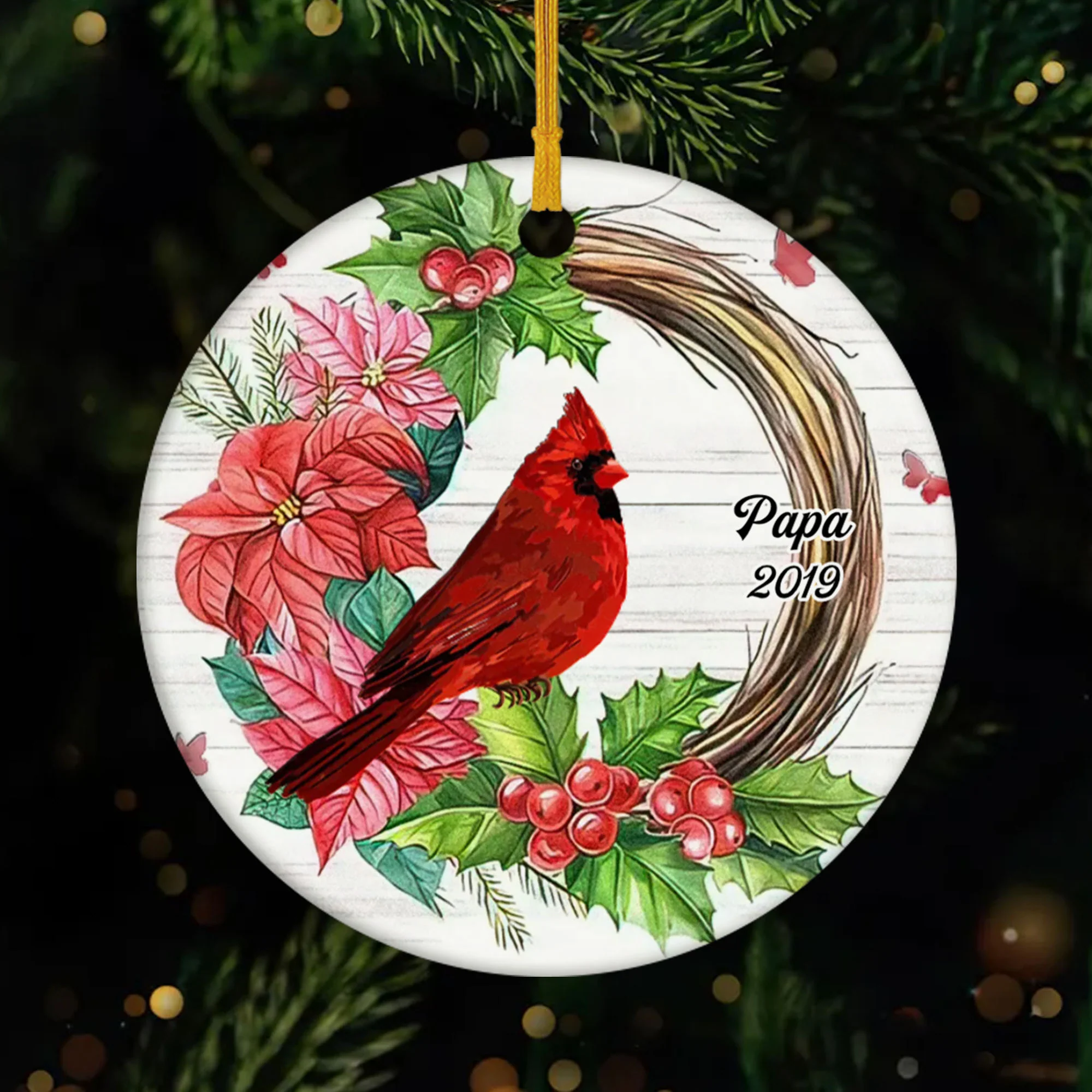Ornement Ornement de Noël commémoratif Couronne Personnalisé