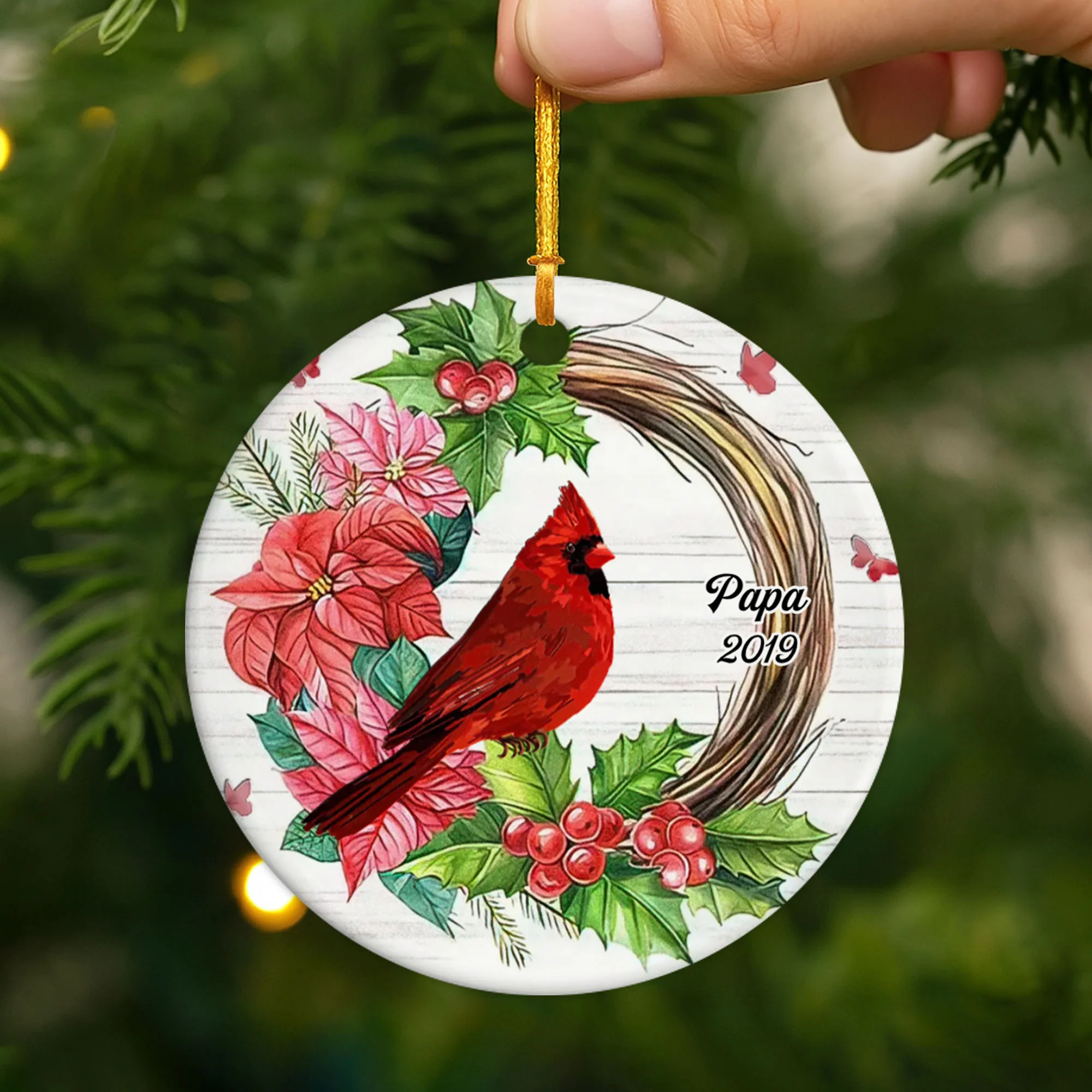 Ornement Ornement de Noël commémoratif Couronne Personnalisé - Image 2