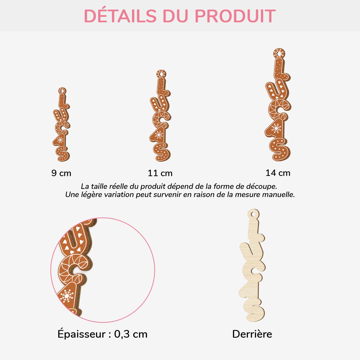 Décoration Noël Prénom Personnalisées – Lettres De Prénom En Bois - Image 2