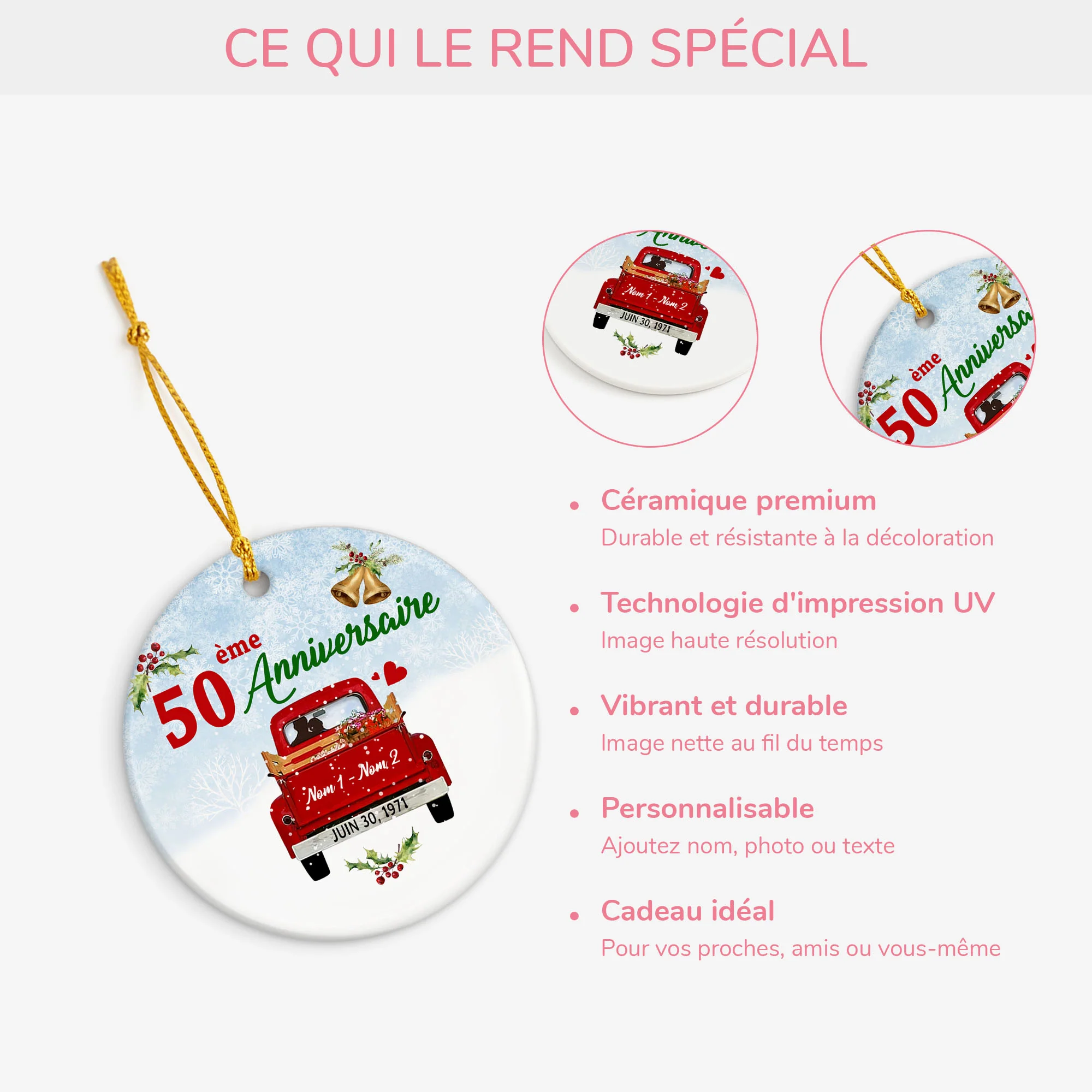 Ornement Anniversaire de mariage Personnalisé - Image 4