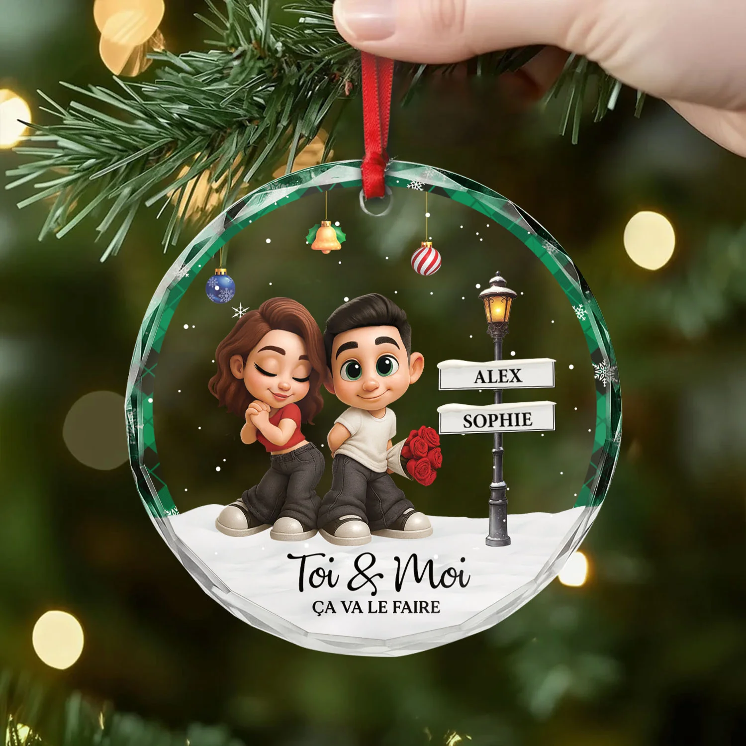 Ornement De Noël Personnalisé Couple - Toi Moi Ça Va Le Faire - Image 2