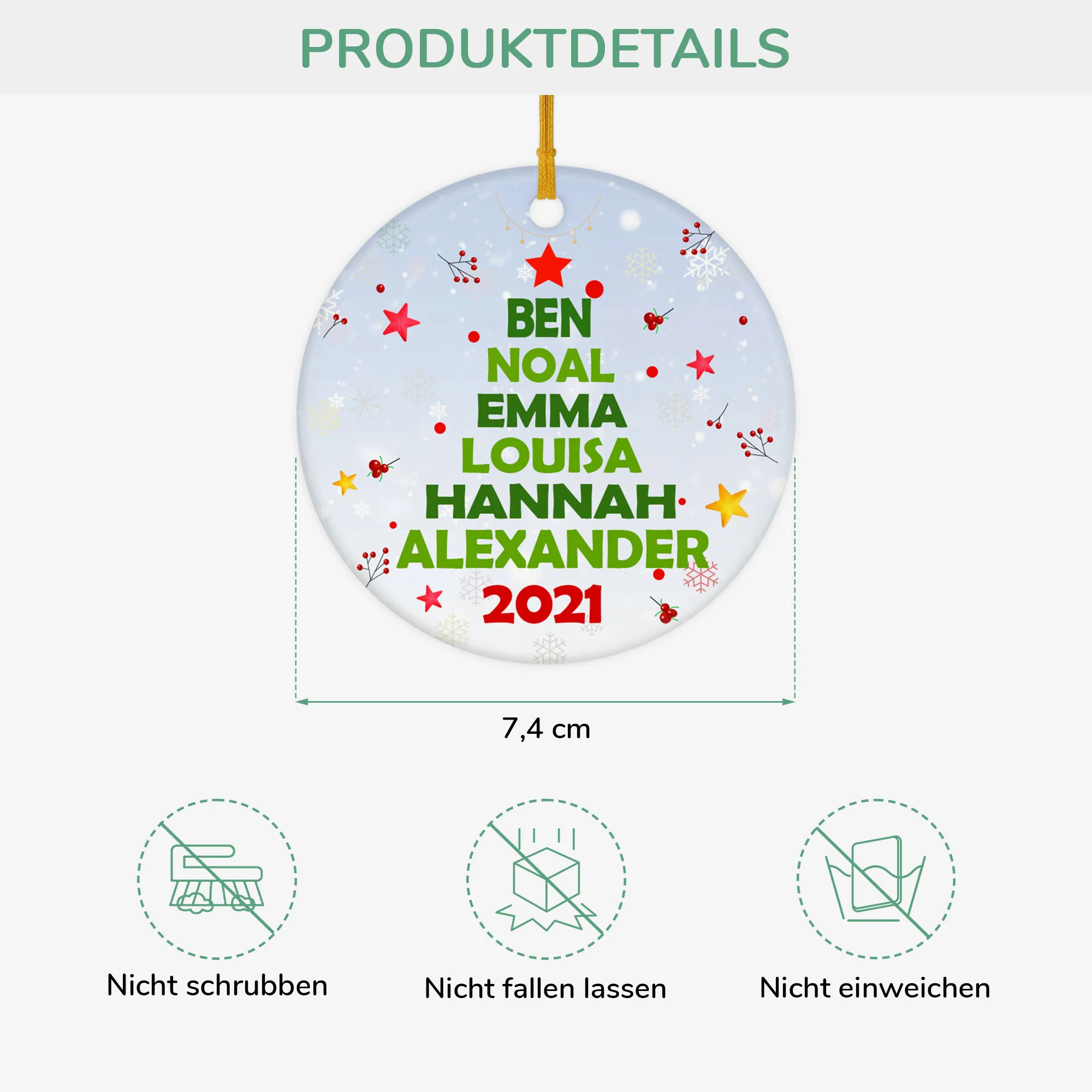 Ornement Noël Sapin De Pyramide Avec Prénom Personnalisé - Image 3