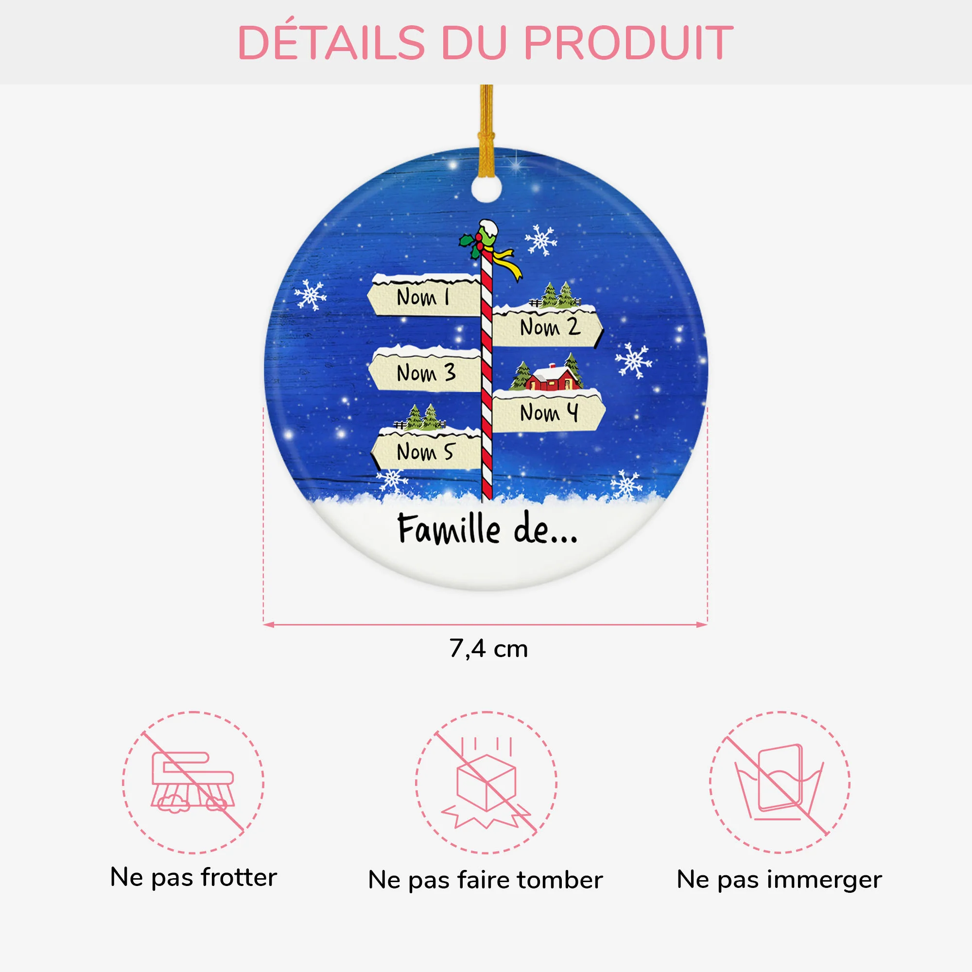 Ornement de Noël Famille - Cadeau de Noël Personnalisé Pas Cher - Image 3