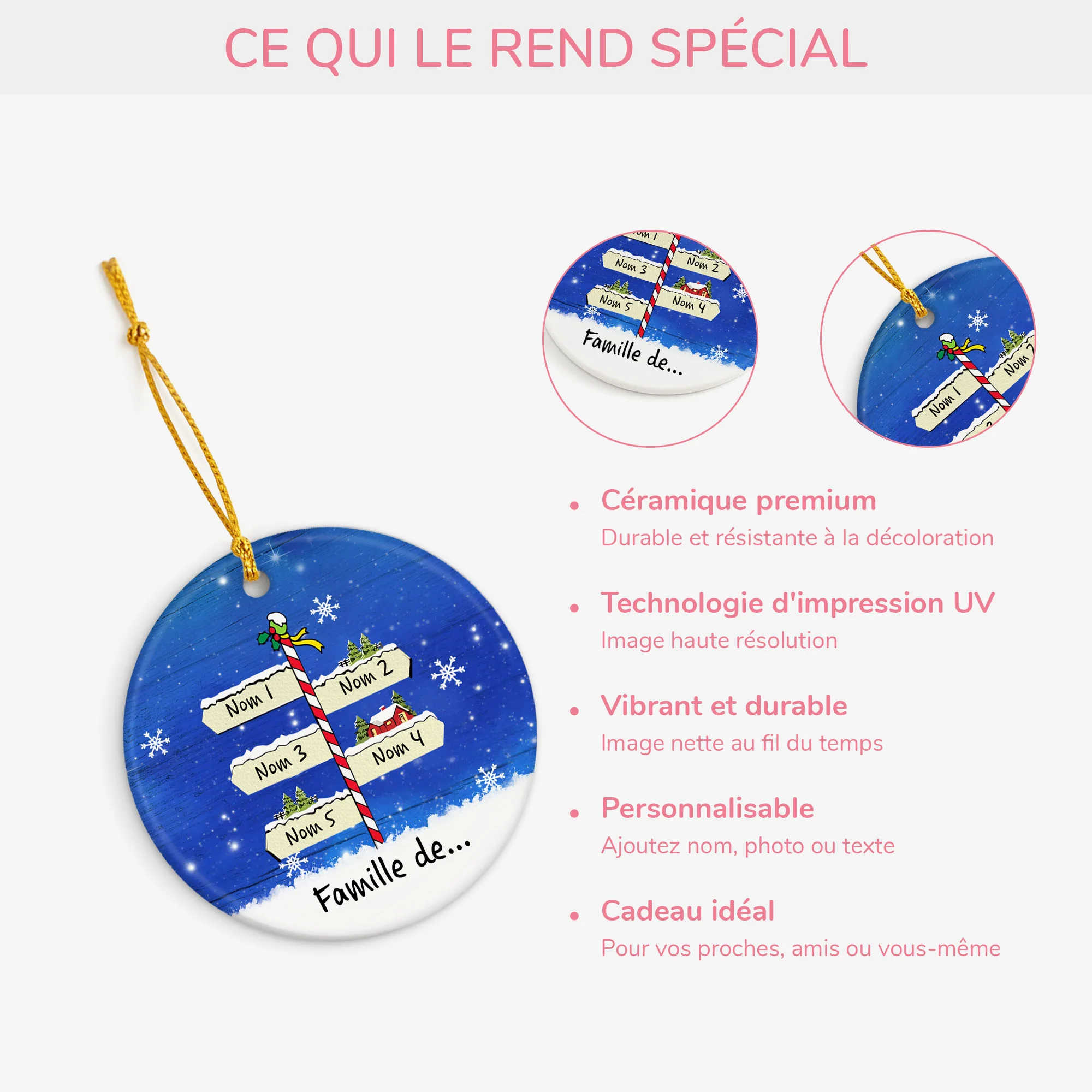 Ornement de Noël Famille - Cadeau de Noël Personnalisé Pas Cher - Image 4