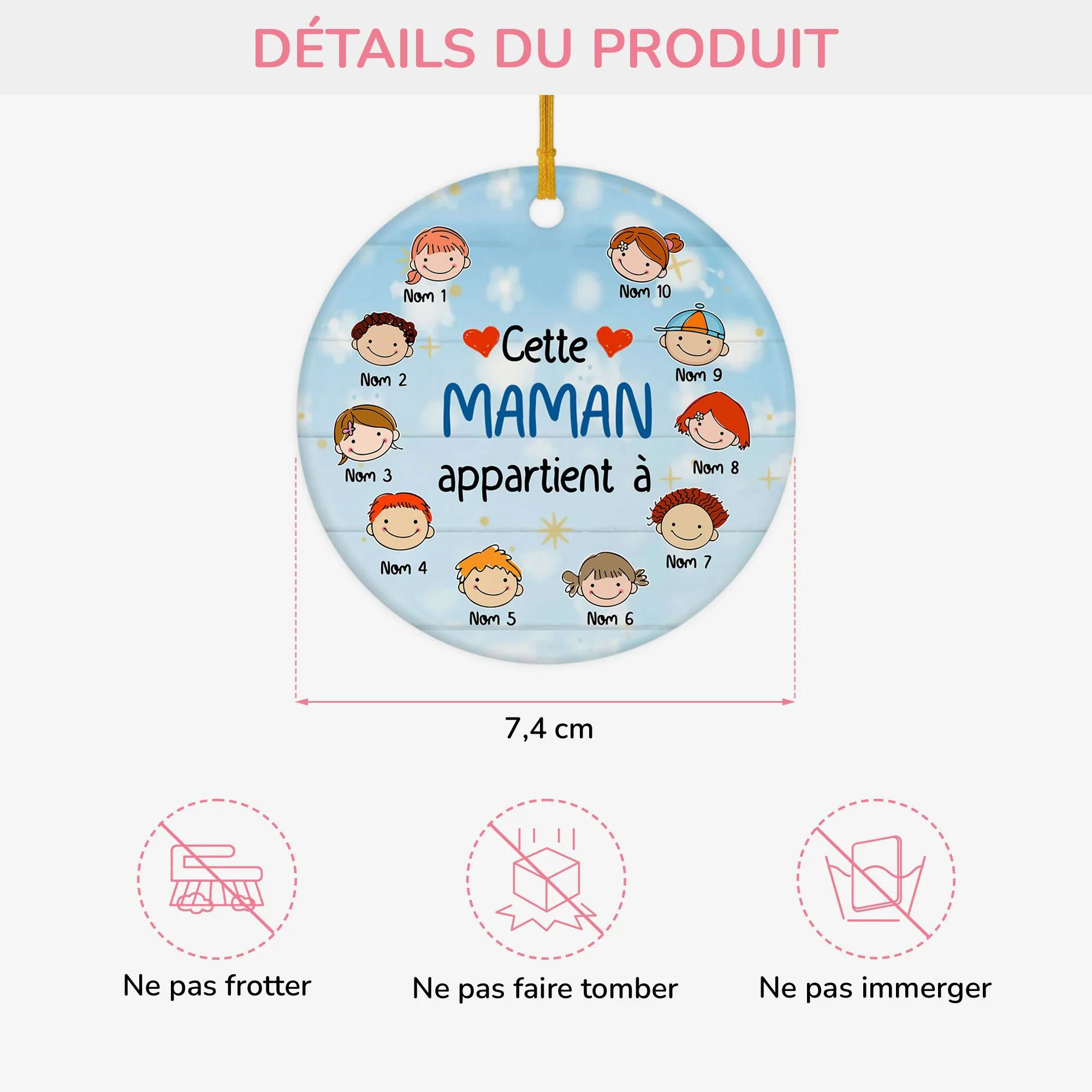 Ornement de Noël Cette Mamman Appartient à Personnalisé - Image 3