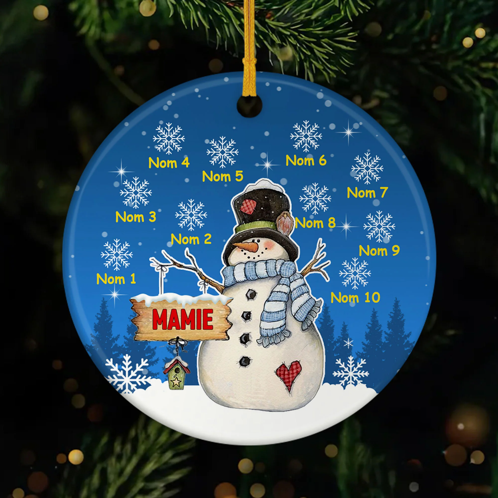 Ornement de Noël Maman Mamie Personnalisé