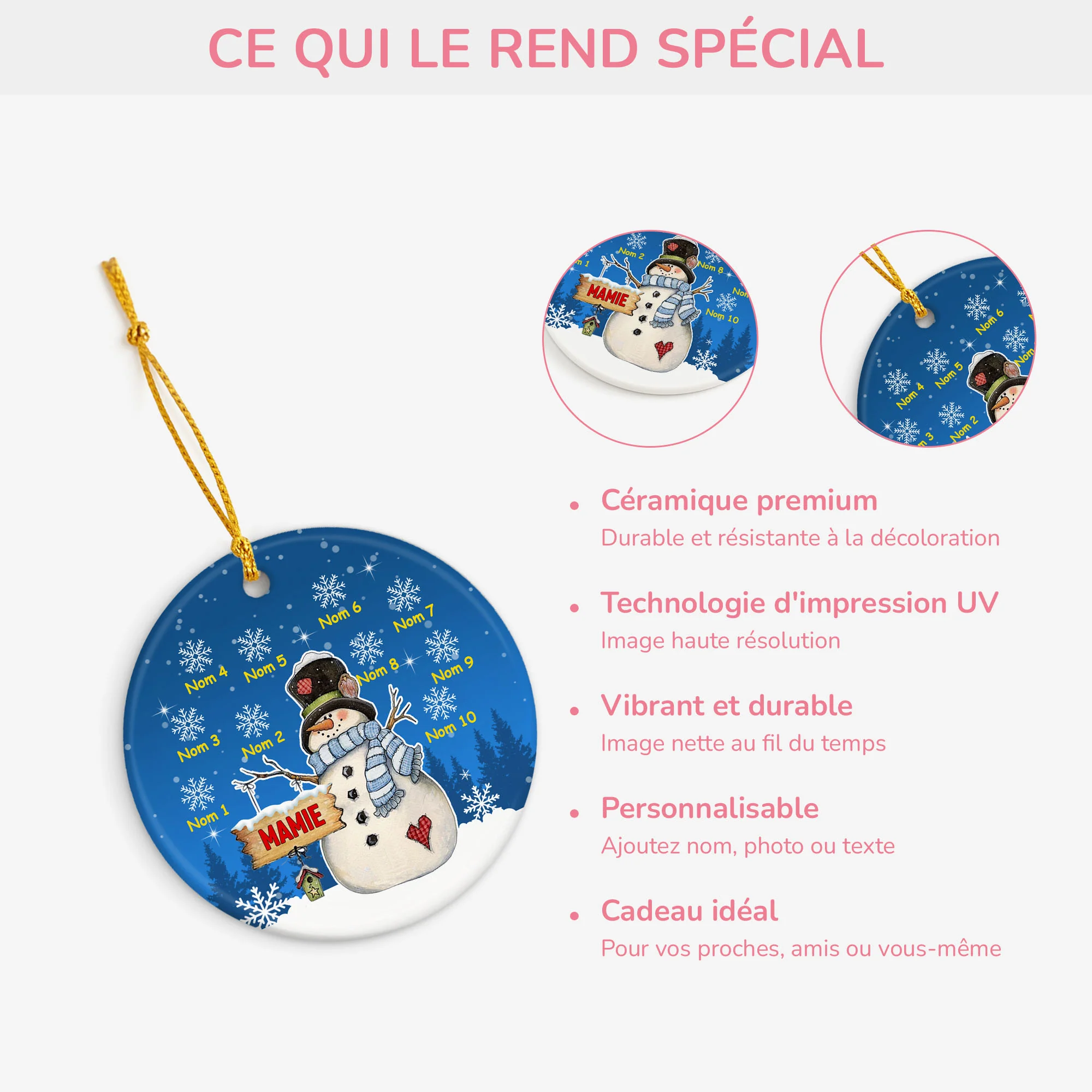 Ornement de Noël Maman Mamie Personnalisé - Image 4