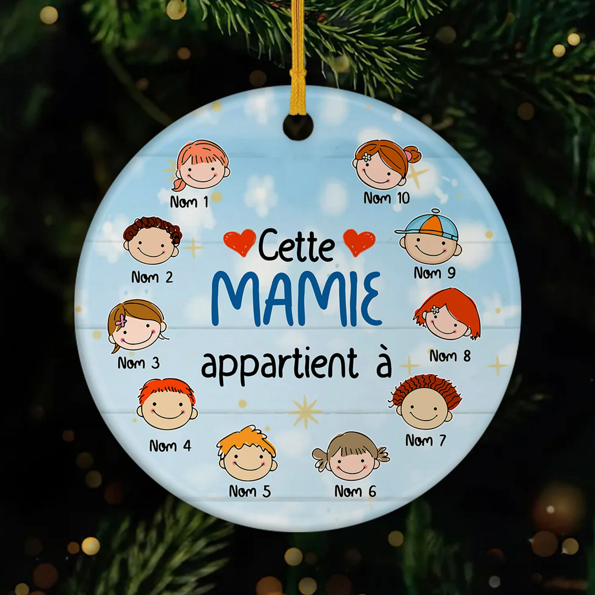 Ornement de Noël Cette Mamie Appartient à Personnalisé