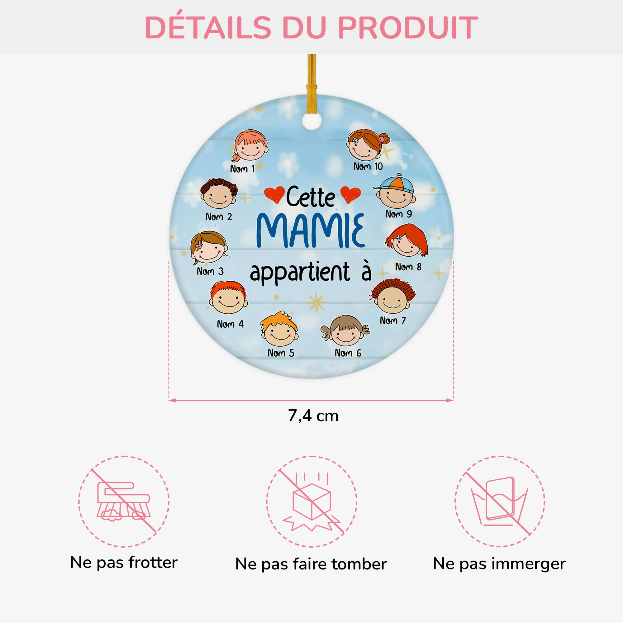 Ornement de Noël Cette Mamie Appartient à Personnalisé - Image 3