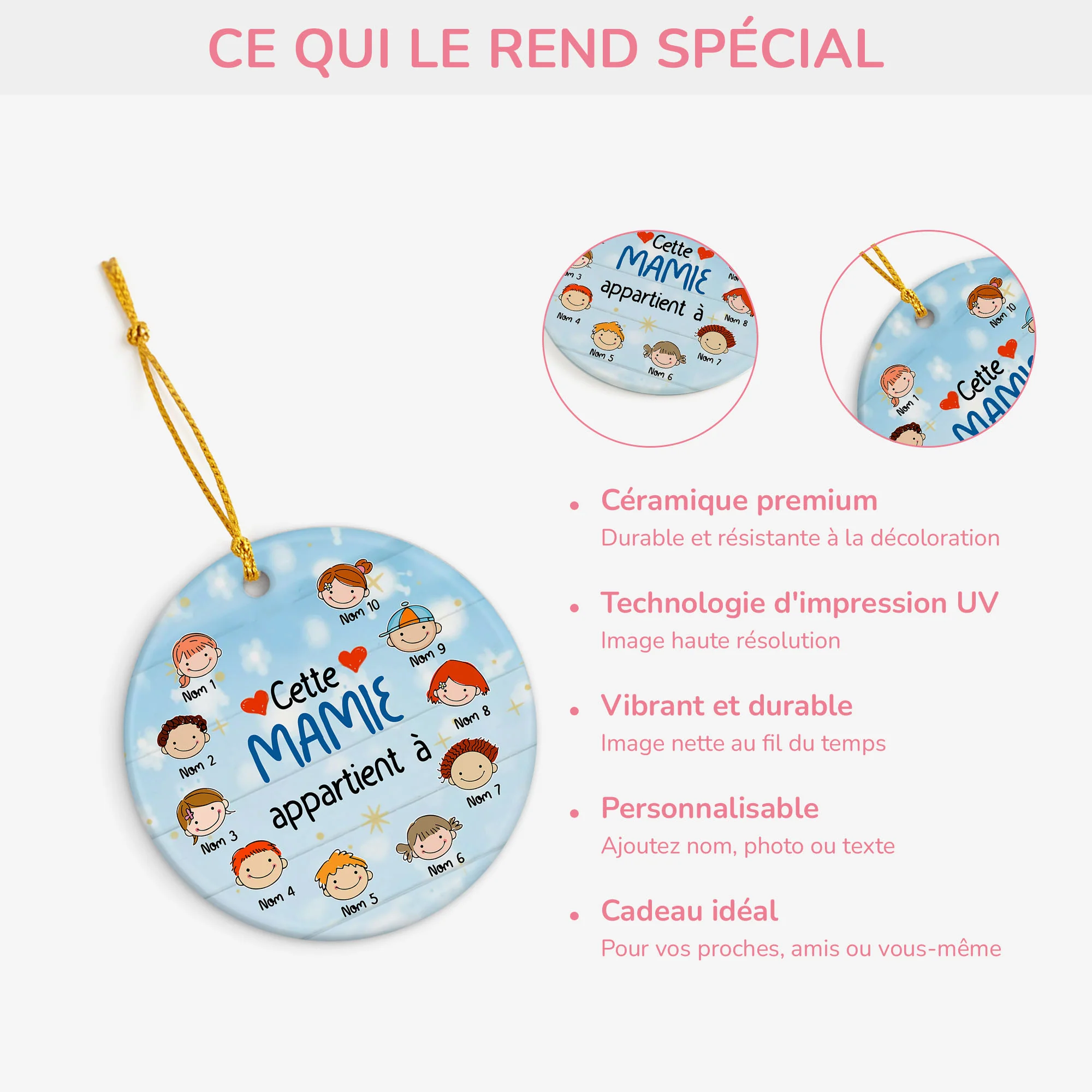 Ornement de Noël Cette Mamie Appartient à Personnalisé - Image 4