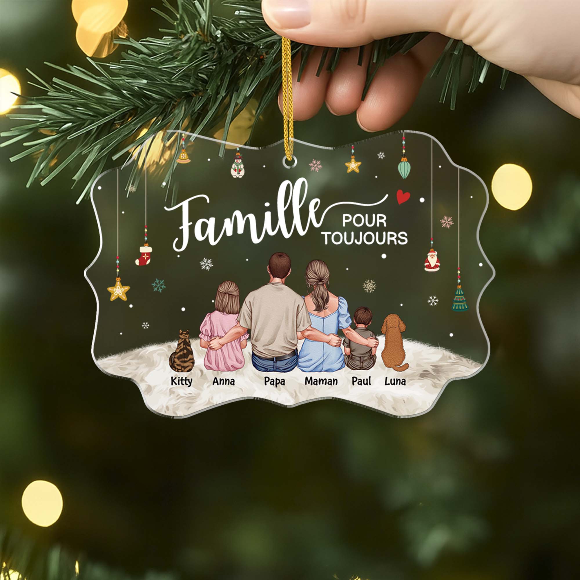 Ornement En Acrylique Personnalisé Famille - Notre Famille Pour Toujours - Image 2