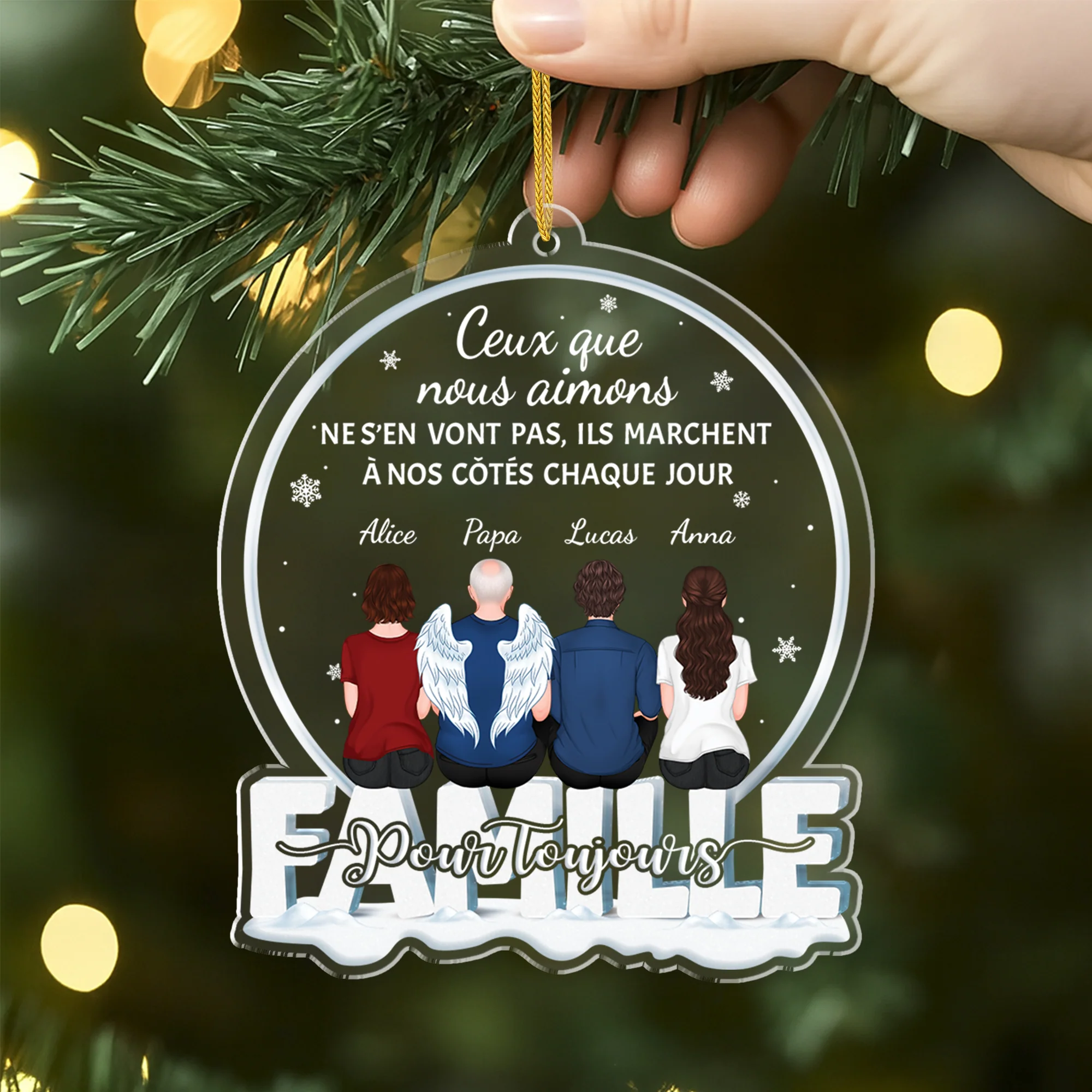 Ornement En Acrylique Personnalisé Famille Pour Maman Commémoratif - Ceux Que L'on Aime Sont Toujour Là - Image 2