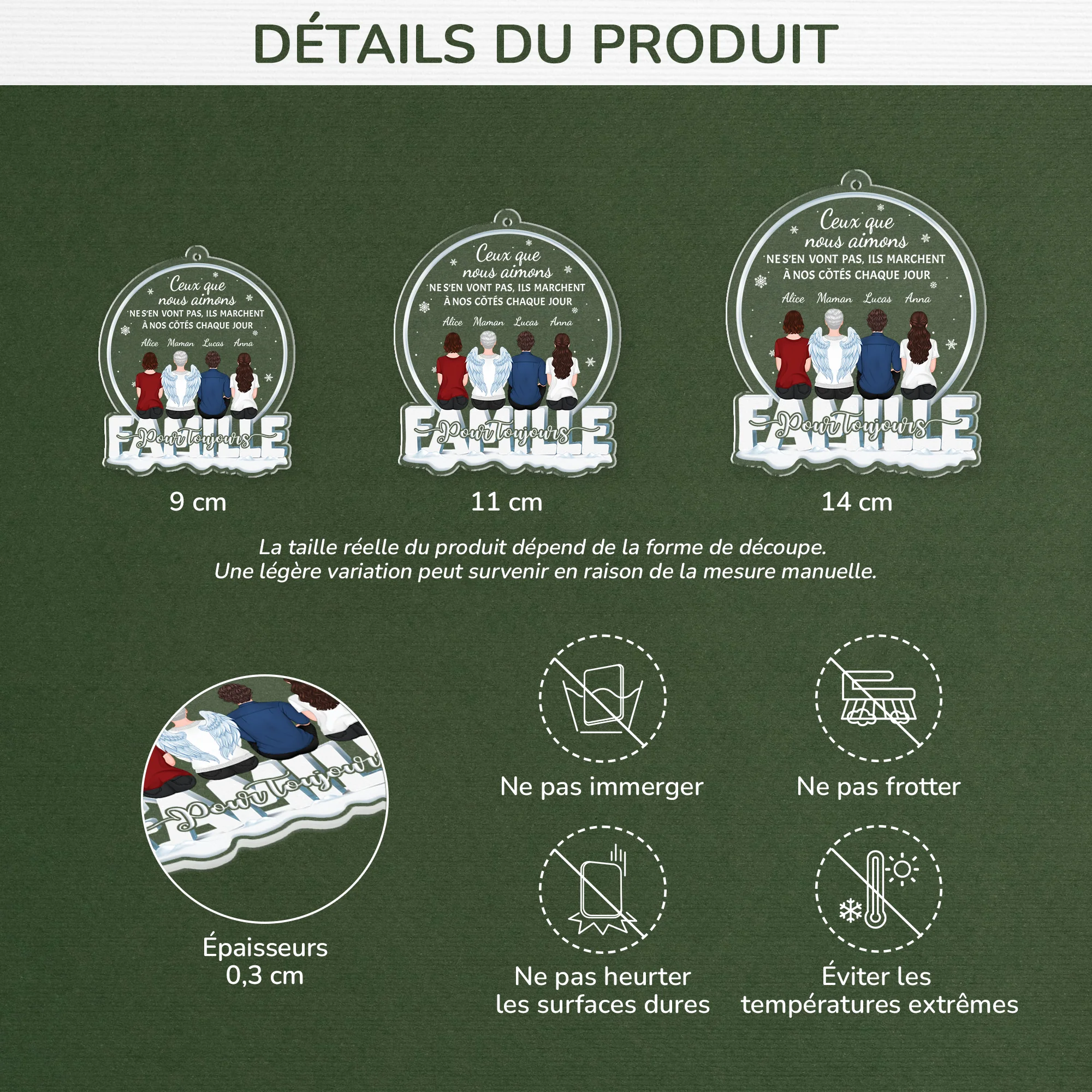 Ornement En Acrylique Personnalisé Famille Pour Maman Commémoratif - Ceux Que L'on Aime Sont Toujour Là - Image 3