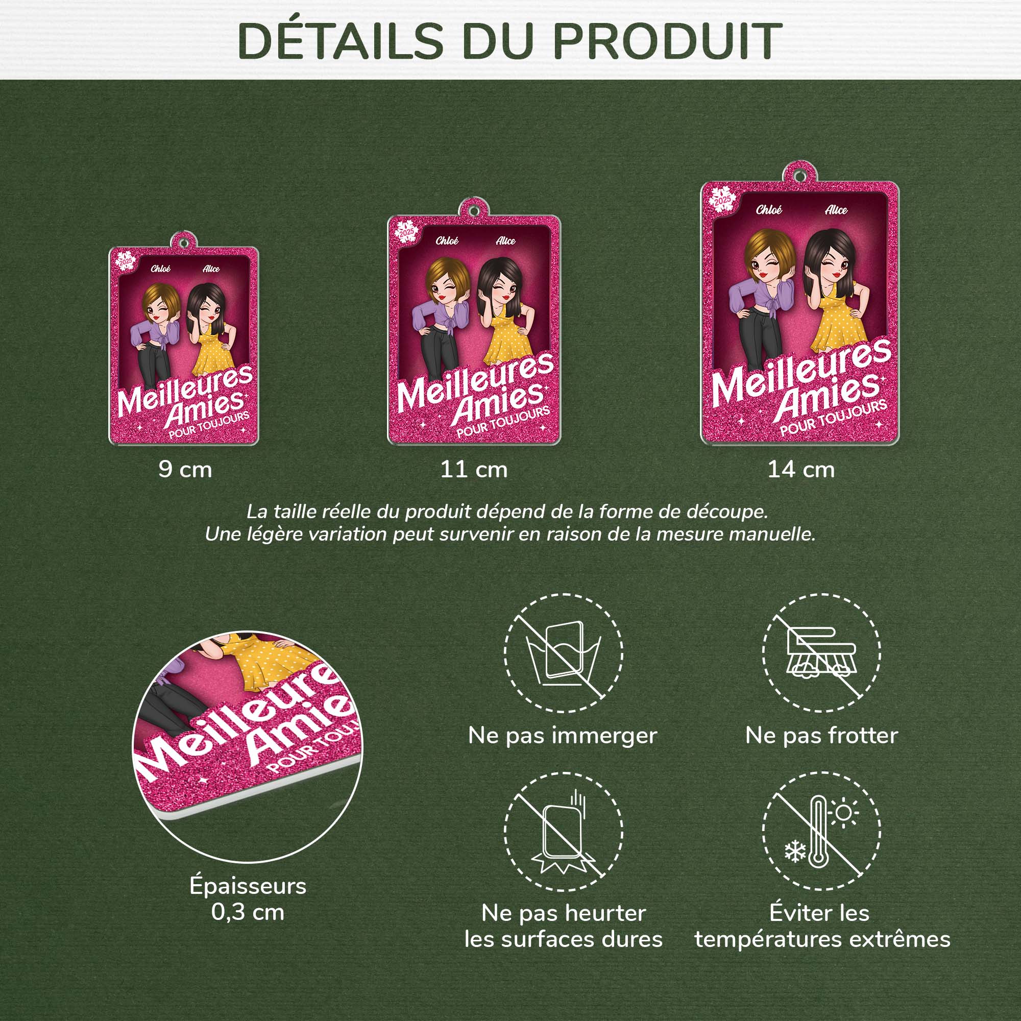 Ornement En Acrylique Personnalisé - Poupée Meilleure Amie - Image 3