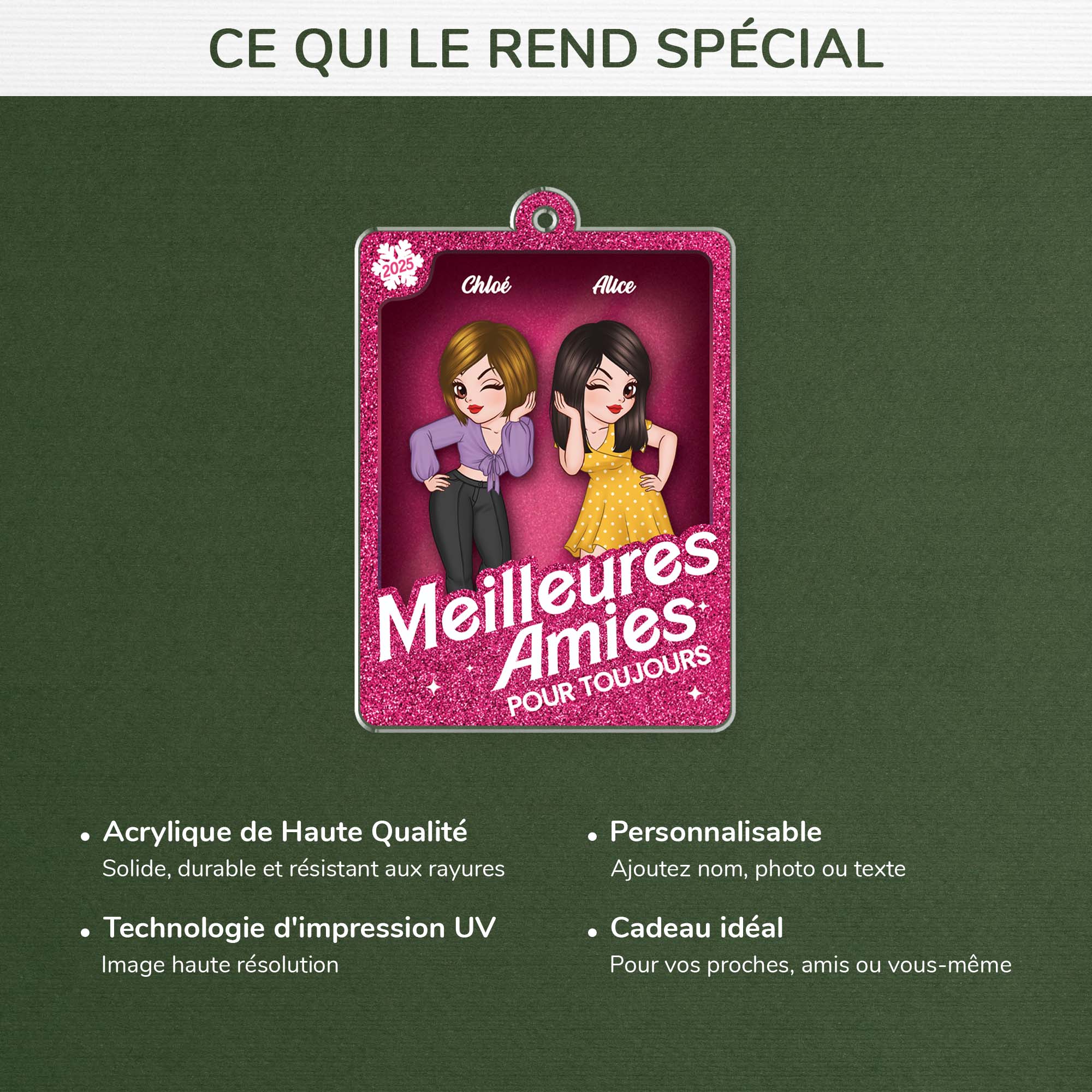 Ornement En Acrylique Personnalisé - Poupée Meilleure Amie - Image 4