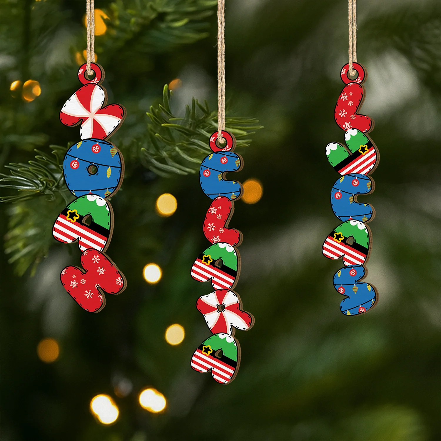 Ornement En Bois À 1 Couche Personnalisé Femme/Homme - Décoration De Noël Prénom Avec Lettre