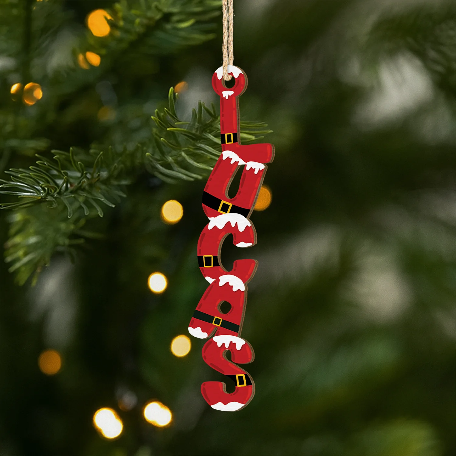 Décoration Noël Prénom Personnalisée – Lettre Père Noël | Ornement En Bois