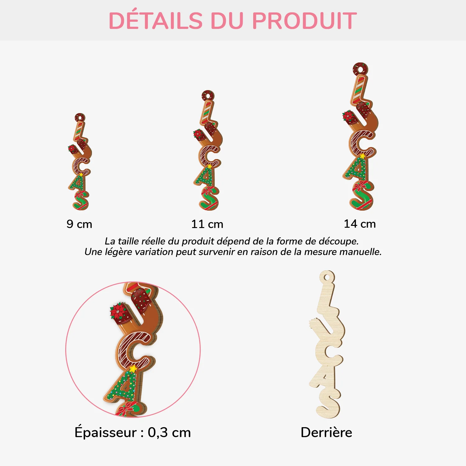 Décoration Noël Personnalisée Prénom – Lettres De Prénom en Bois - Image 2