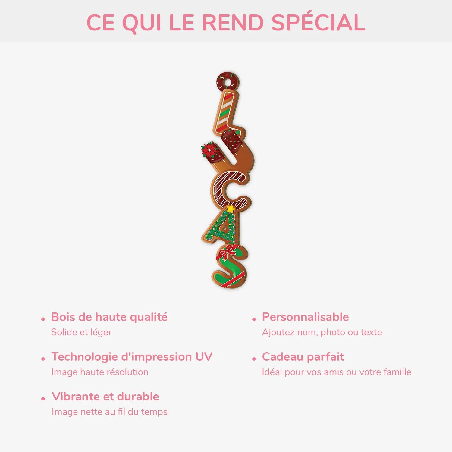 Décoration Noël Personnalisée Prénom – Lettres De Prénom en Bois - Image 3