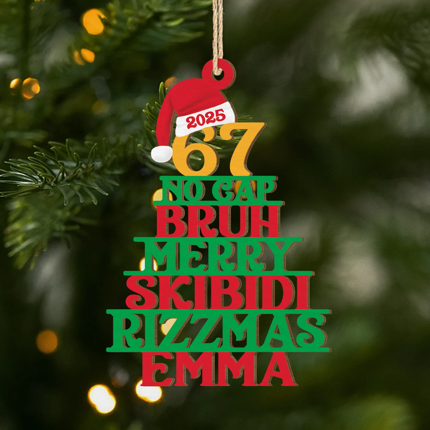 Ornement En Bois À 1 Couche Personnalisé Pour Femme/Homme - Sapin De Noël Humour Avec Argots