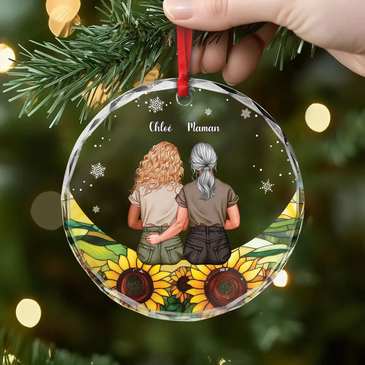 Ornement En Verre De Noël Personnalisé Avec Prénoms – Amies En Fête - Image 2