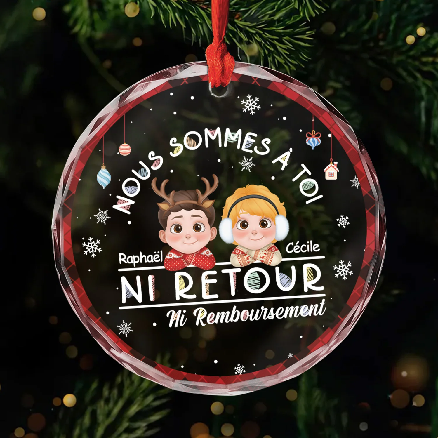Ornement En Verre Personnalisé Avec Enfant De Noël - Nous Sommes À Toi