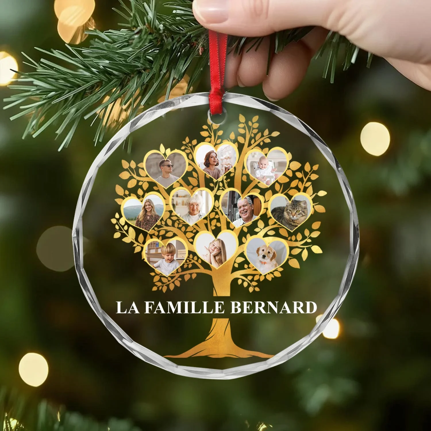 Ornement En Verre Personnalisé Avec Photo - Arbre De Famille - Image 2