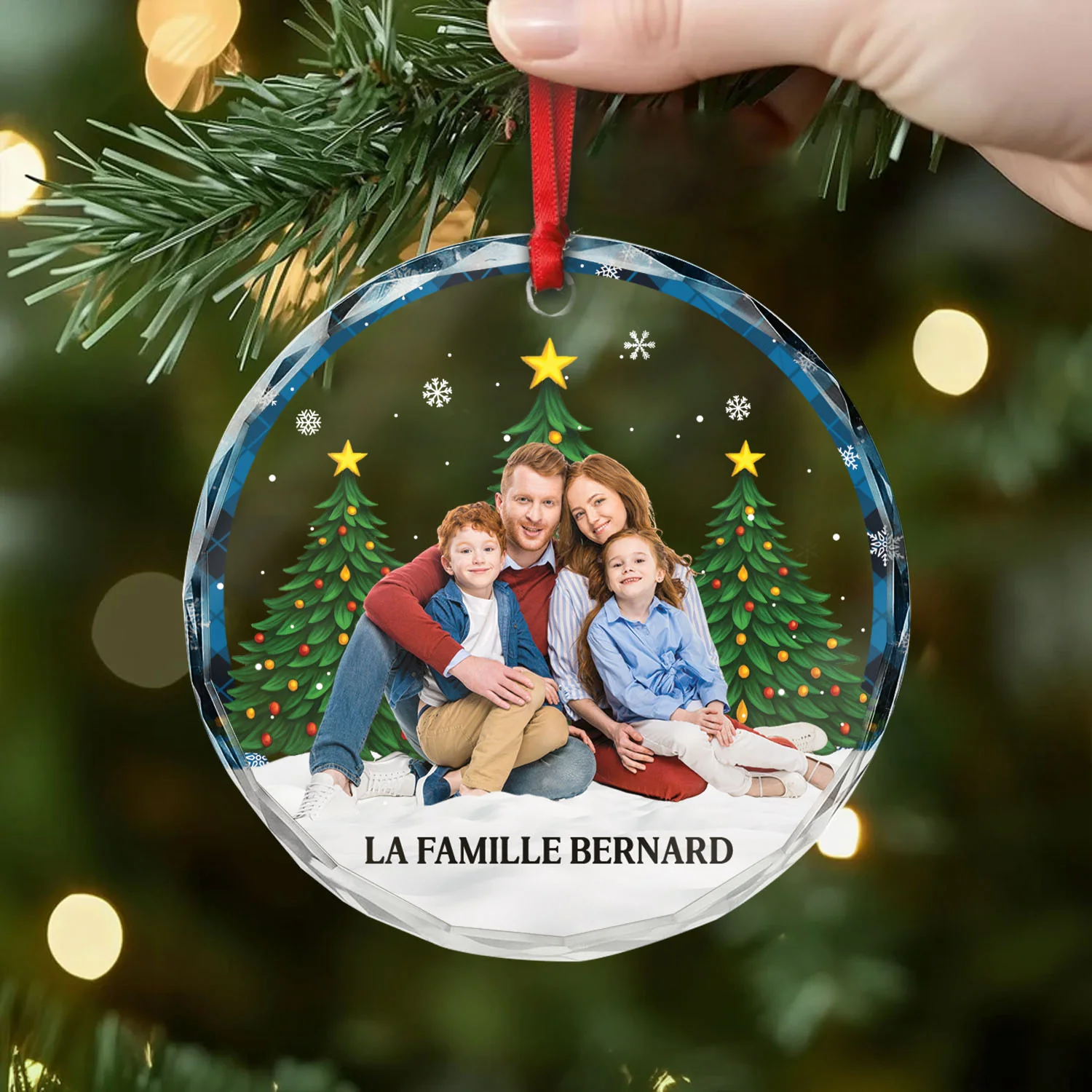 Ornement En Verre Personnalisé Avec Photo - Noël De Notre Famille - Image 2