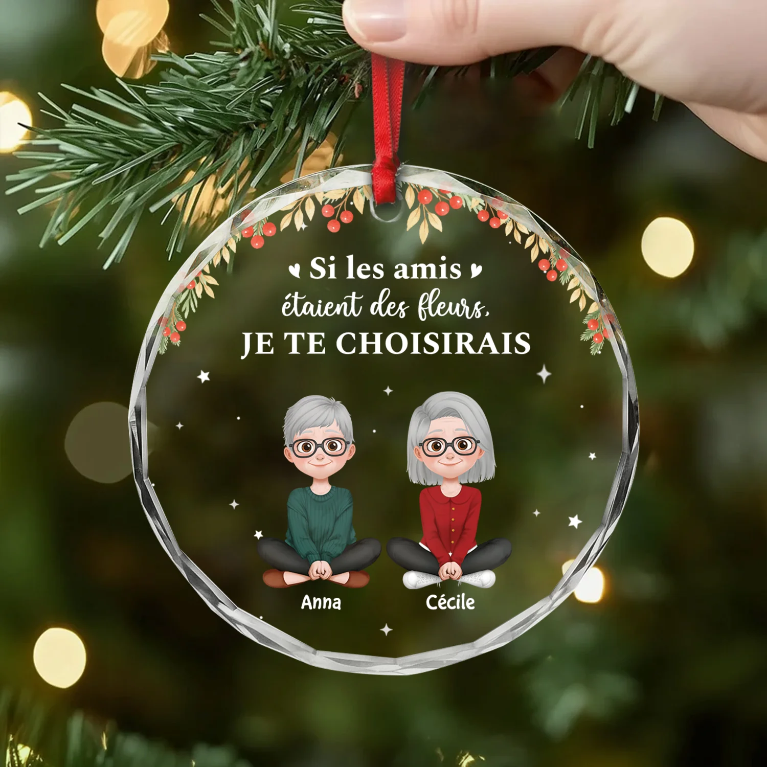 Ornement En Verre Personnalisé - Bonnes Amies Sont Toujours Là - Image 2