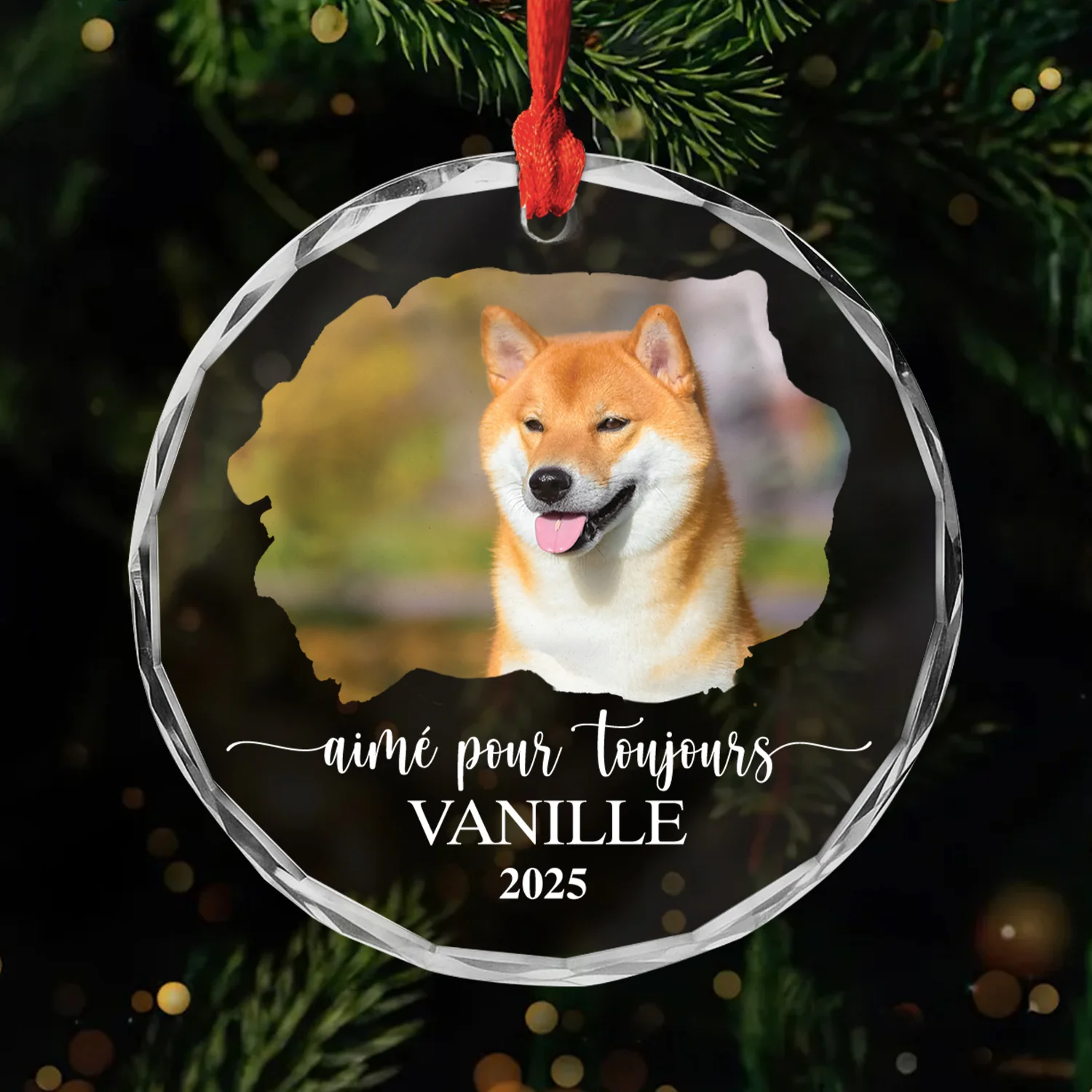 Ornement En Verre Personnalisé Chien Photo - Aimé Pour Toujours