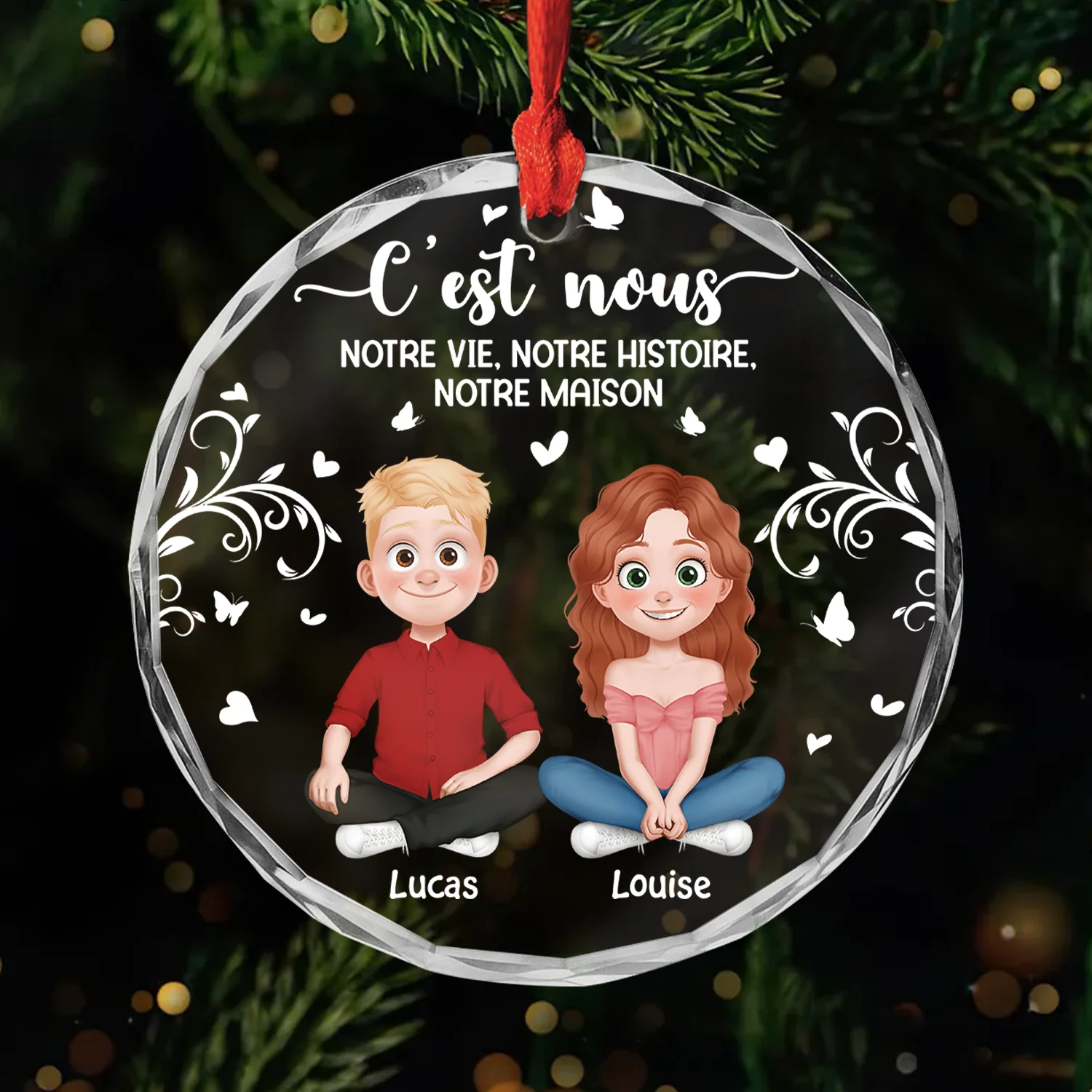 Ornement En Verre Personnalisé Couple - C'est Nous