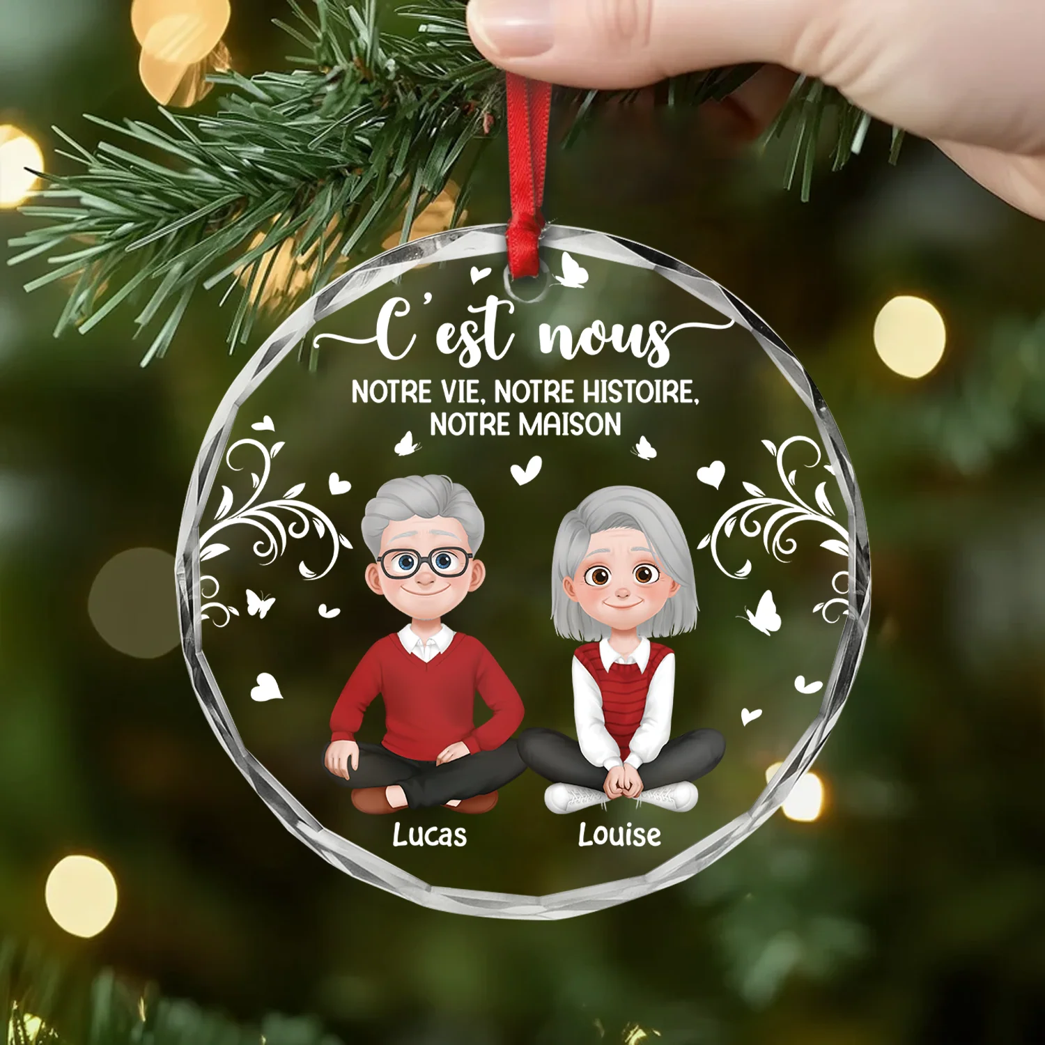 Ornement En Verre Personnalisé Couple - C'est Nous - Image 2