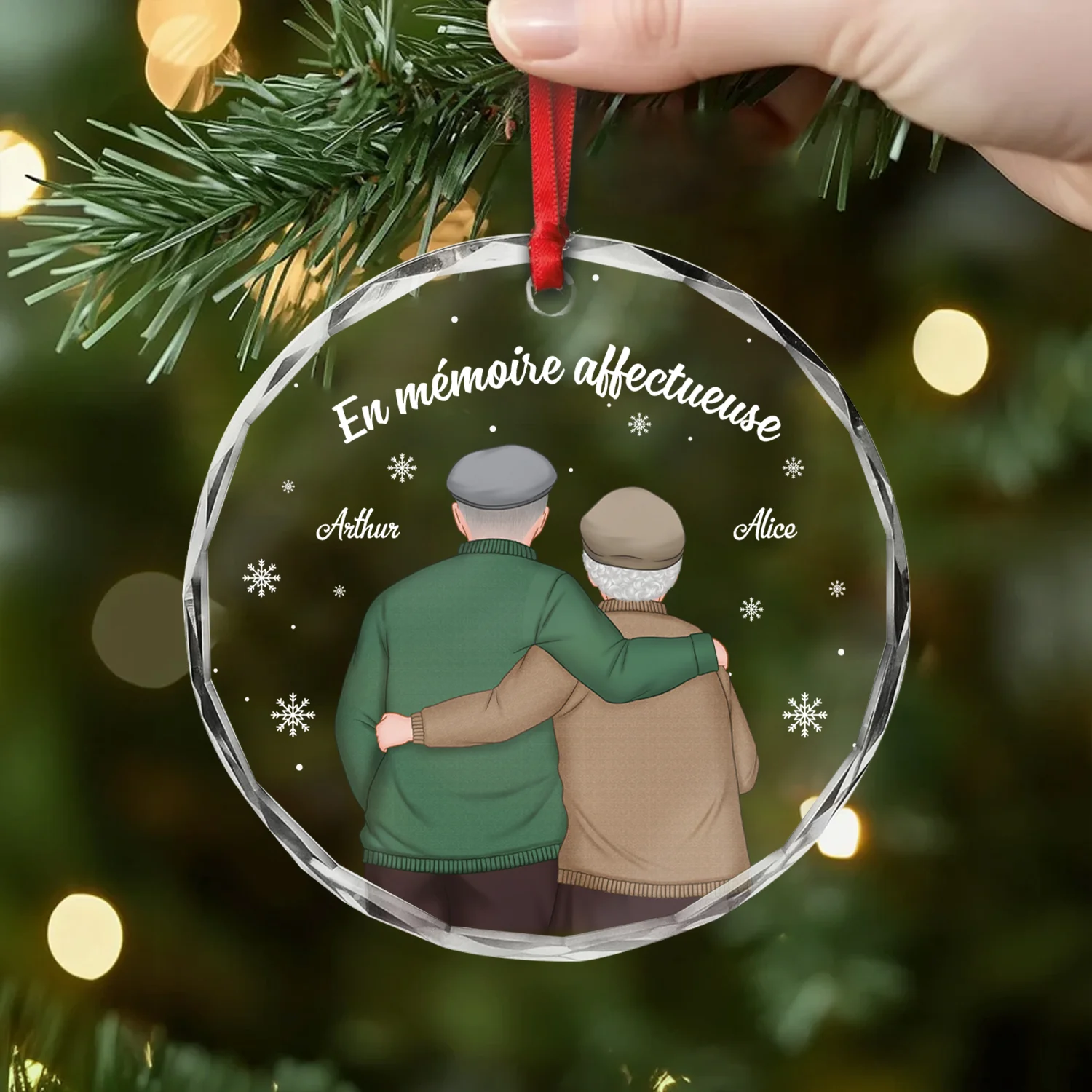 Ornement En Verre Personnalisé Couple Commémoratif - En Mémoire Affectueuse - Image 2