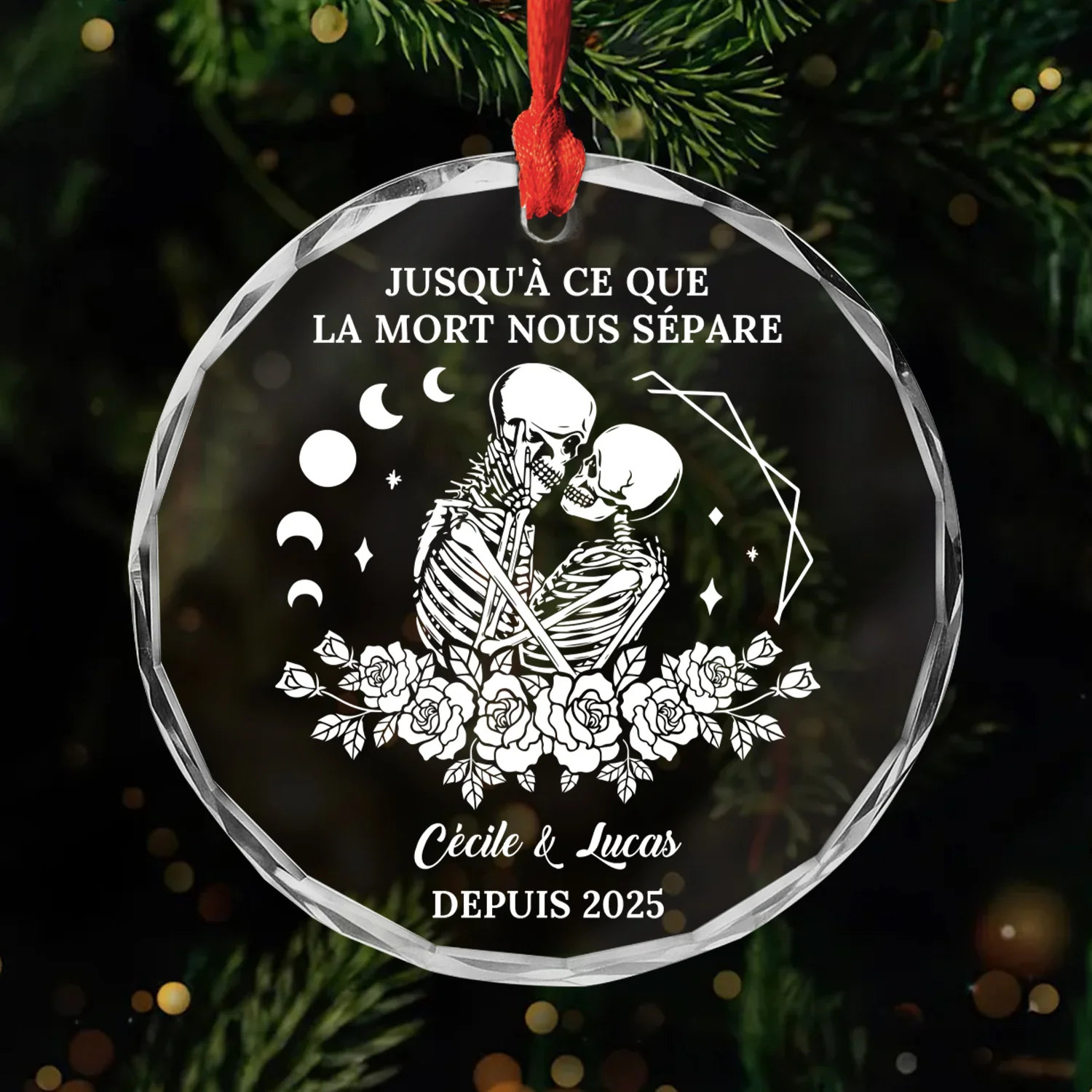 Ornement En Verre Personnalisé De Noël - Jusqu'à Ce Que La Mort Nous Sépare