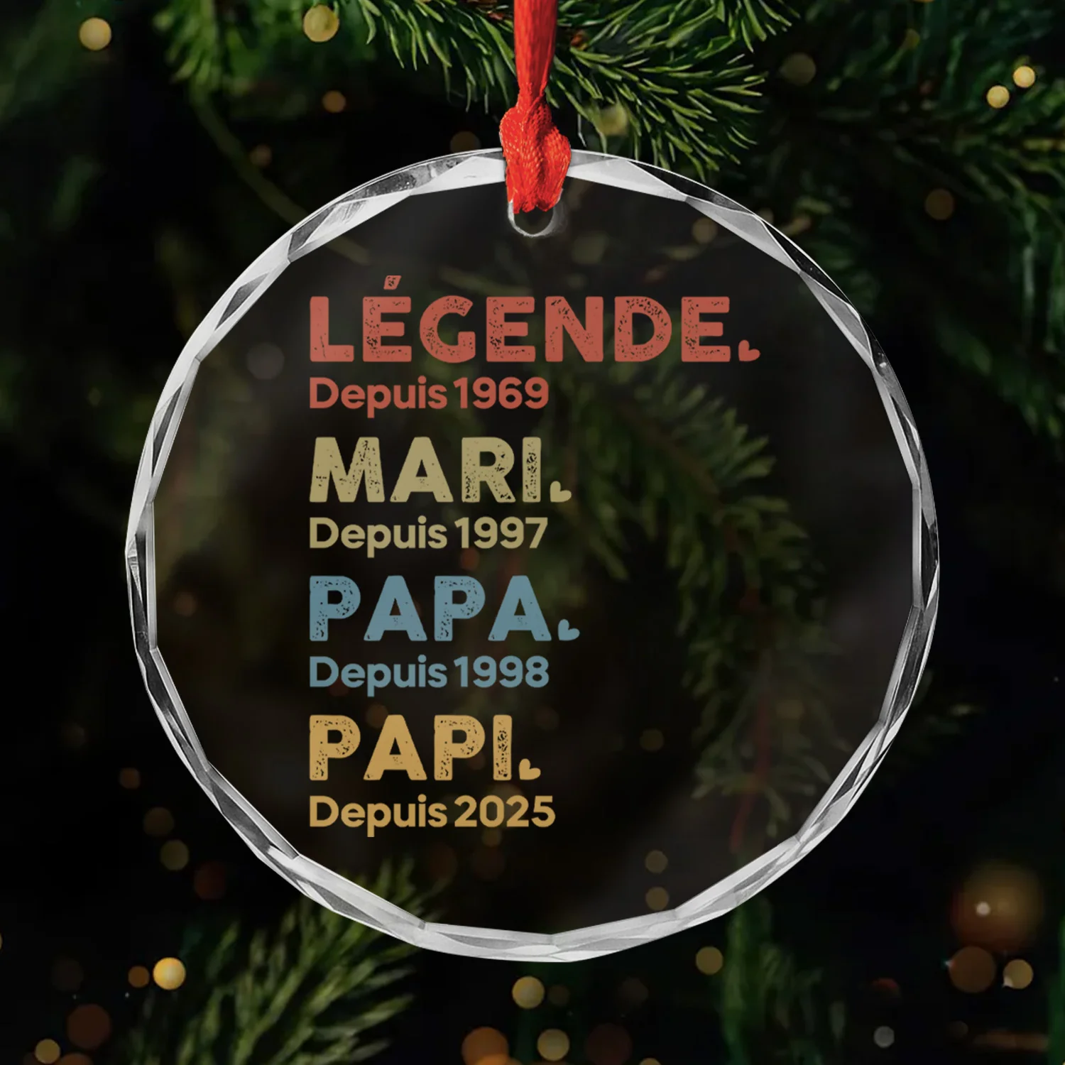 Ornement En Verre Personnalisé Homme - Légende Mari Papa Papy