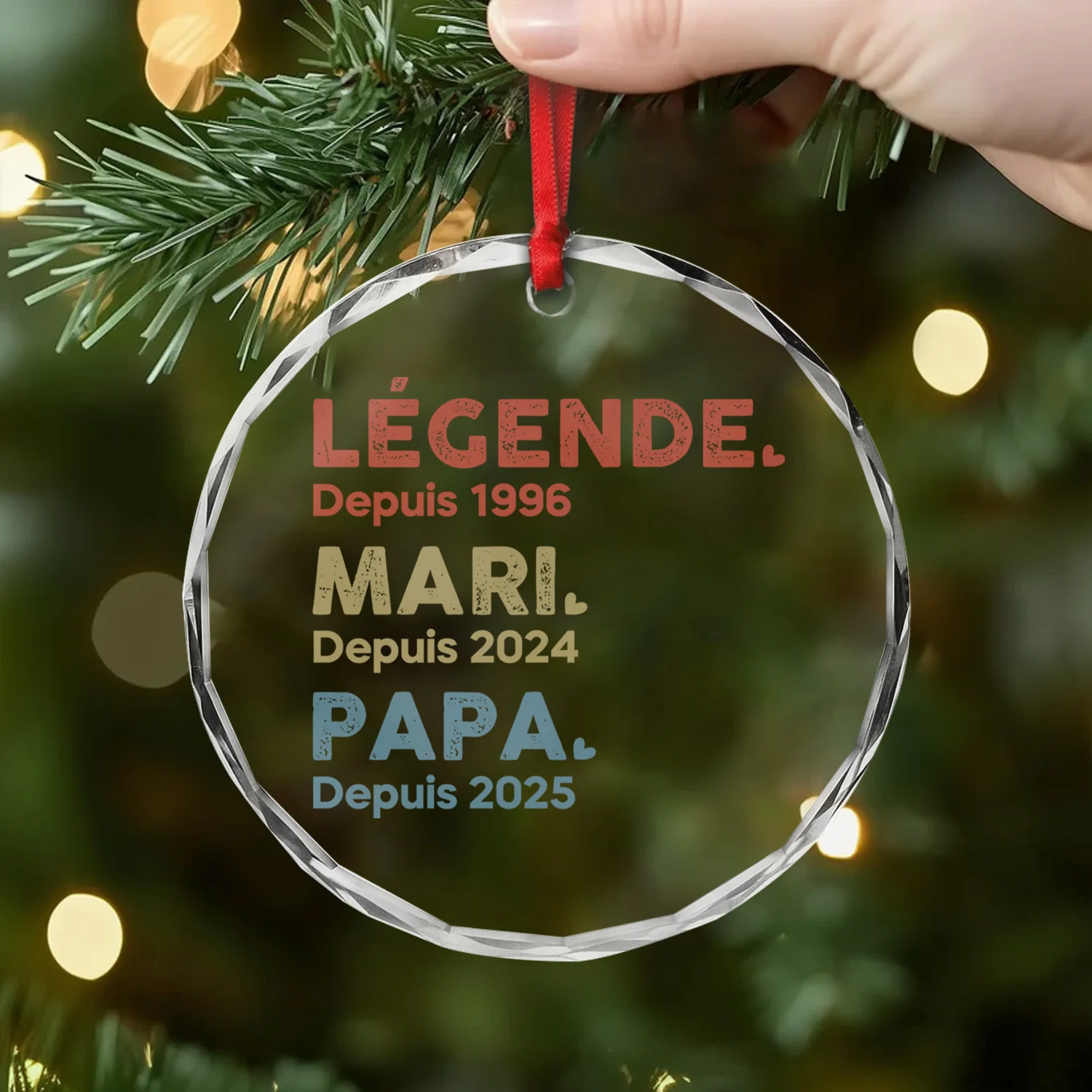 Ornement En Verre Personnalisé Homme - Légende Mari Papa Papy - Image 2