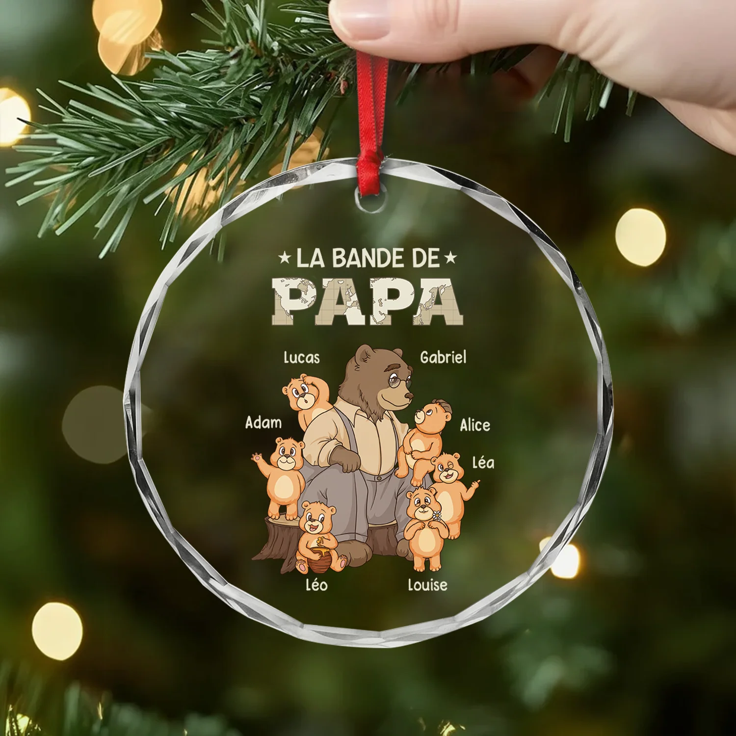 Ornement En Verre Personnalisé - La Bande À Papy Ours - Image 2