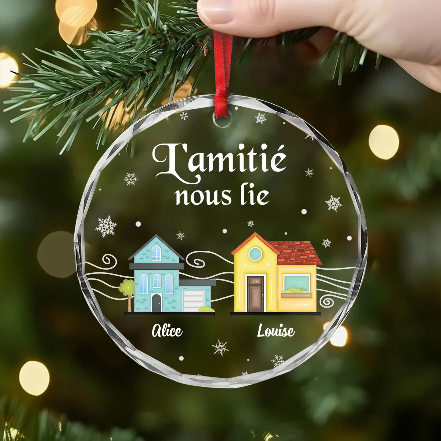 Ornement En Verre Personnalisé - L'amitié Nous Lie - Image 2