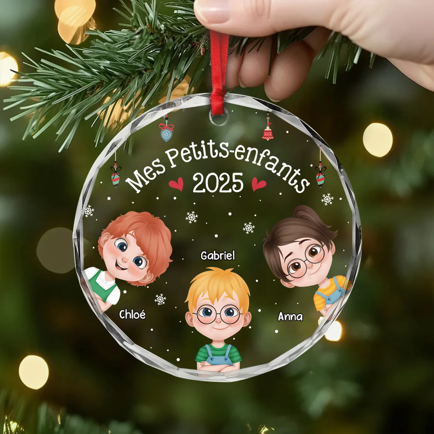 Ornement En Verre Personnalisé Noël Pour Mamie - Mes Petits-Enfants - Image 2