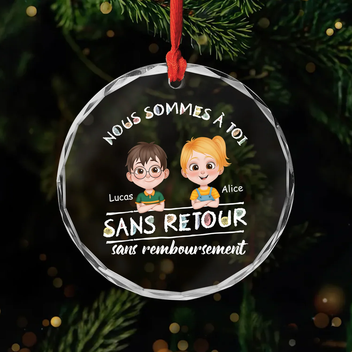 Ornement En Verre Personnalisé Pour Papa - Nous Sommes À Toi