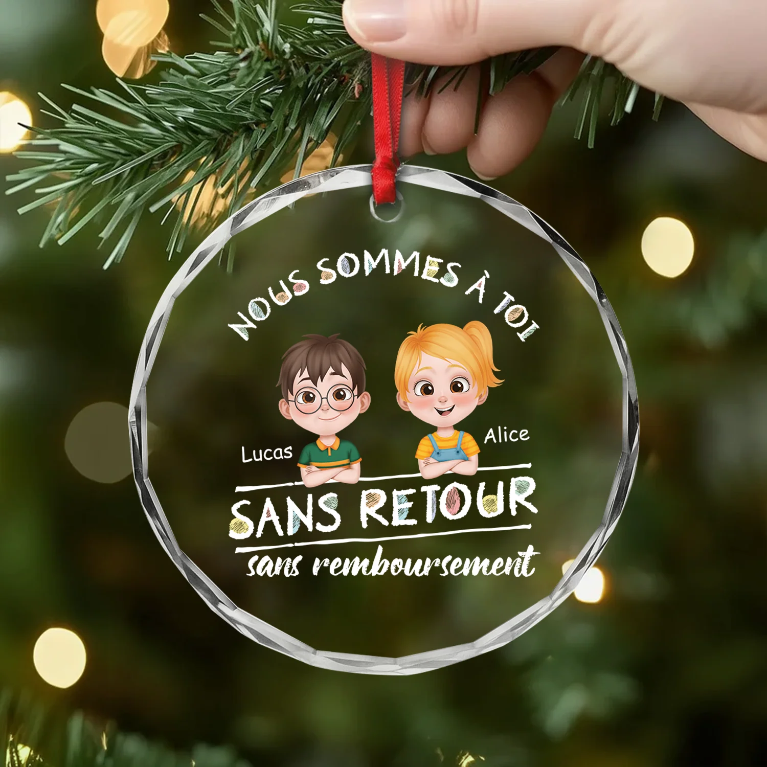 Ornement En Verre Personnalisé Pour Papa - Nous Sommes À Toi - Image 2