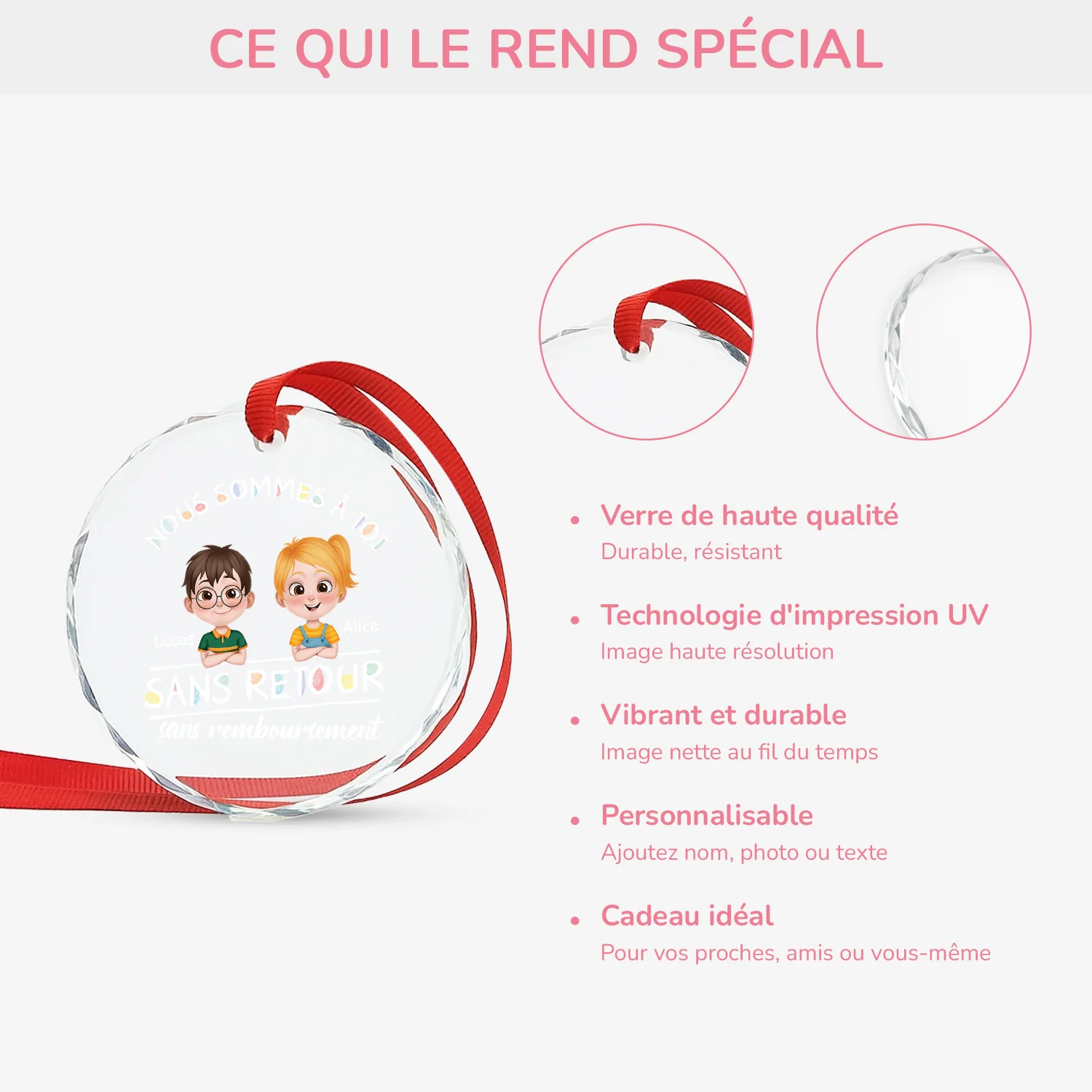 Ornement En Verre Personnalisé Pour Papa - Nous Sommes À Toi - Image 4